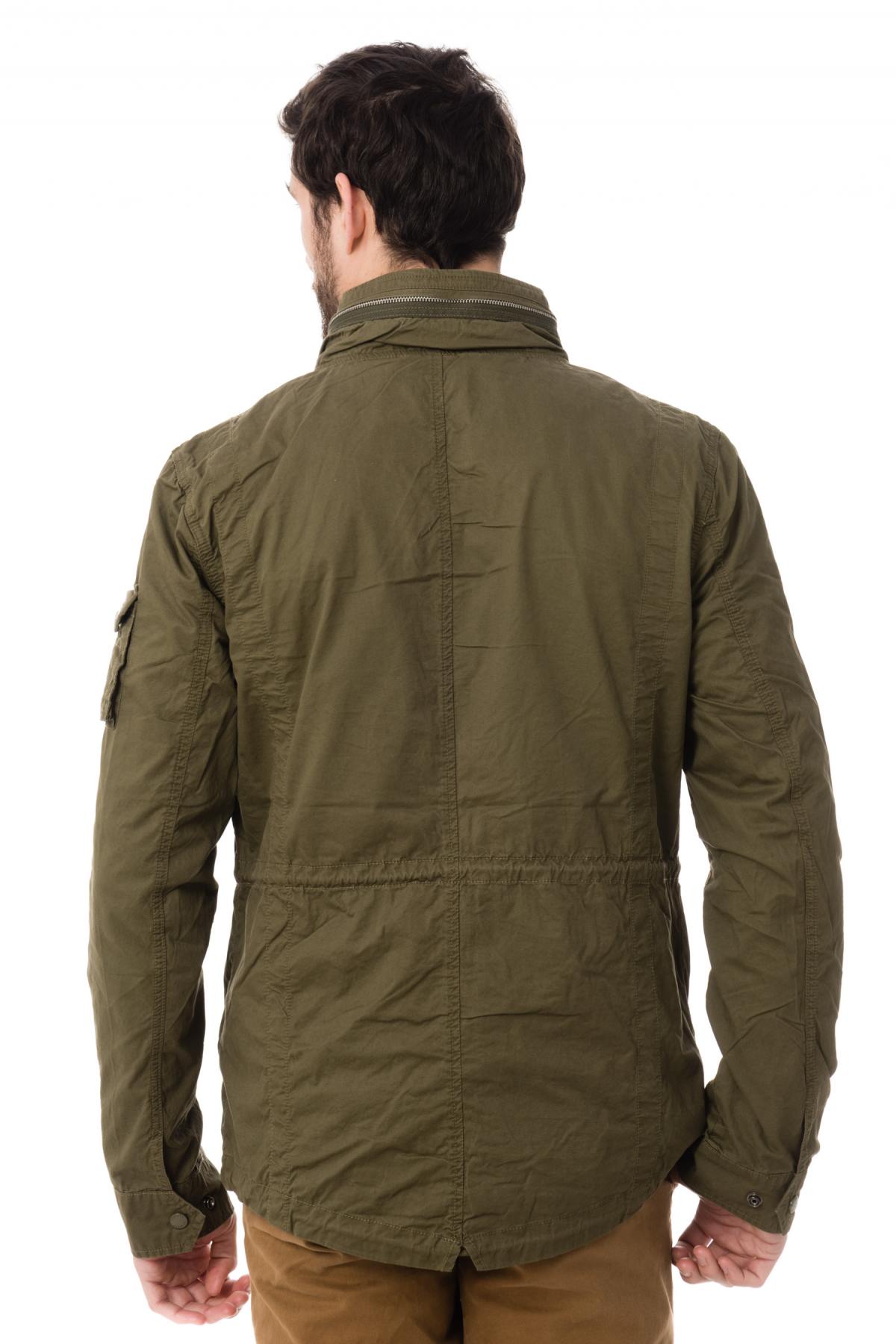 Schott mid-length jacket for Men Khaki - Image n°4