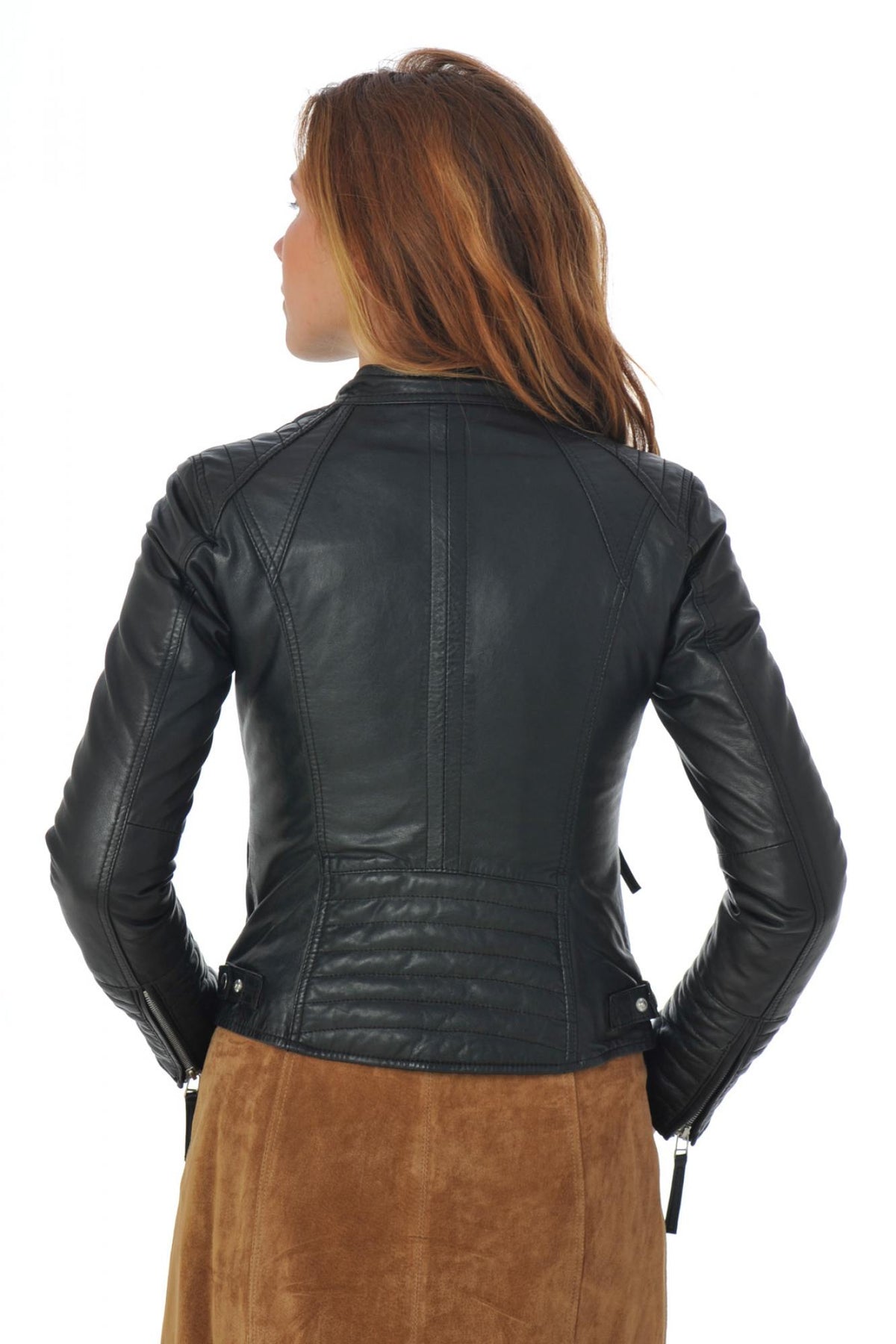 Women's leather jacket Black Serge Pariente - Image n°4