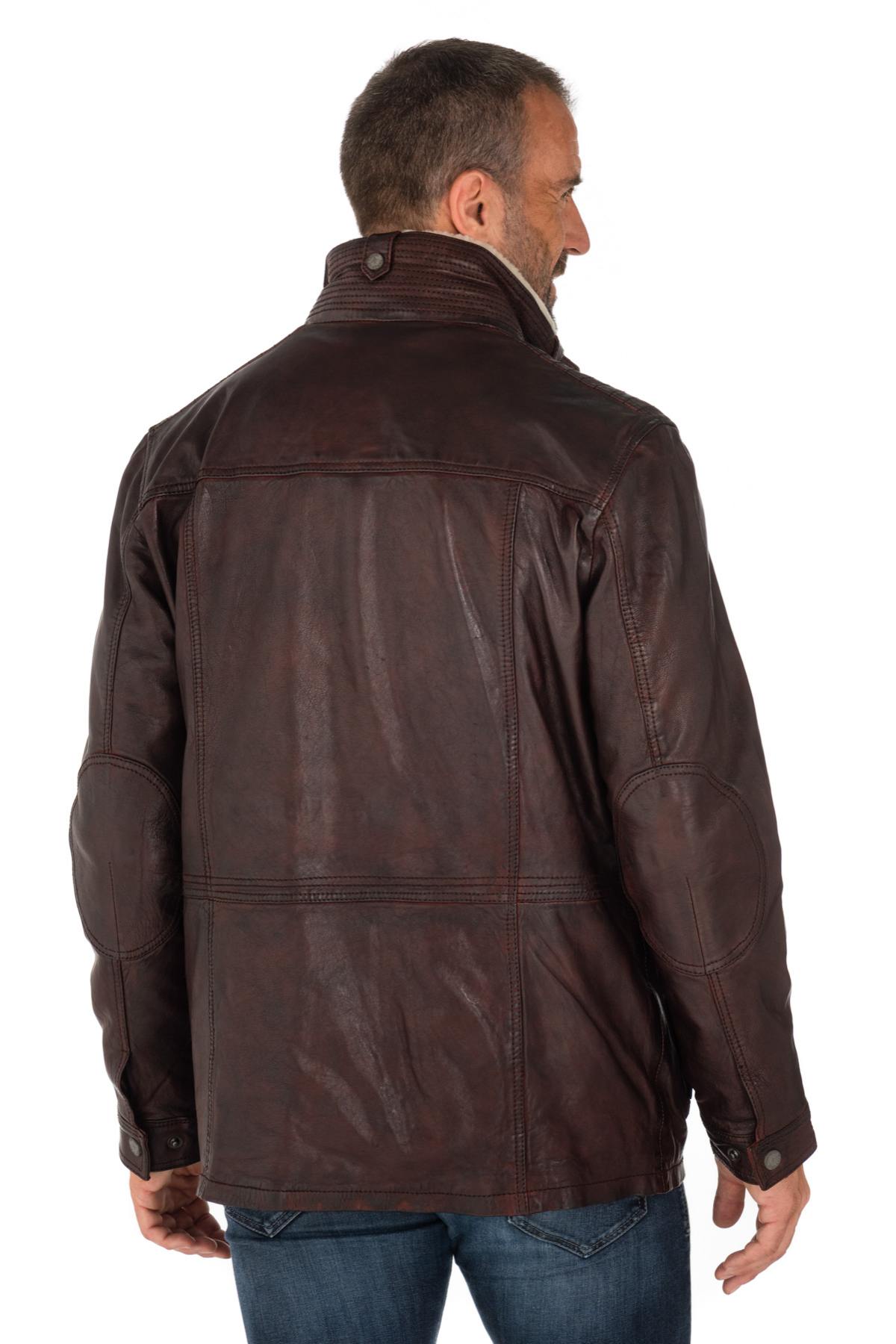 Men's jacket in oxblood lambskin - Image n°6