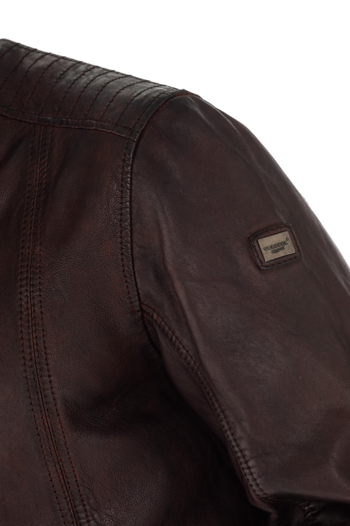 Men's jacket in oxblood lambskin - Image n°4