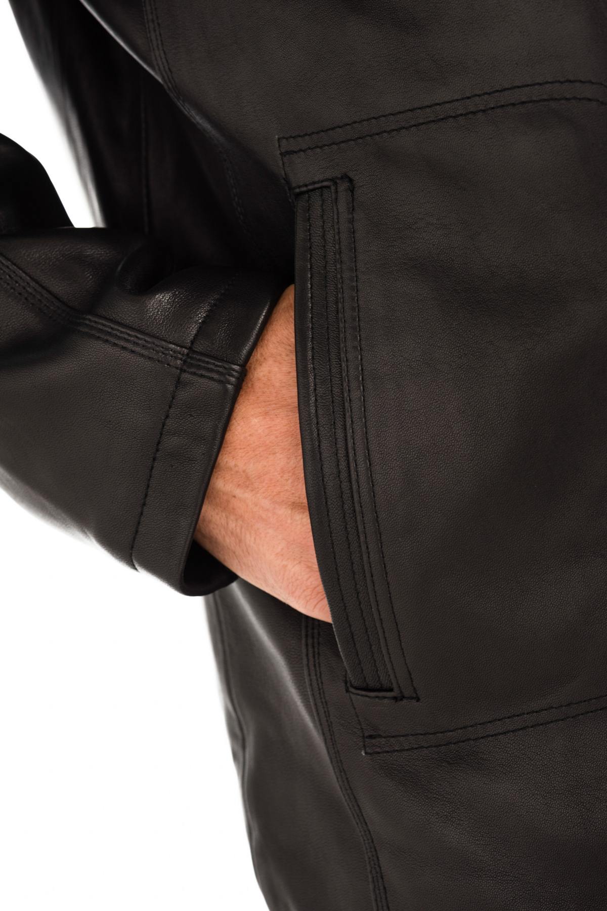 Trapper men's jacket in black lambskin - Image n°7