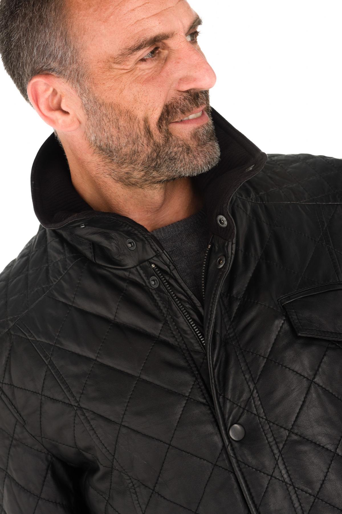 Men's black quilted jacket - Image n°3