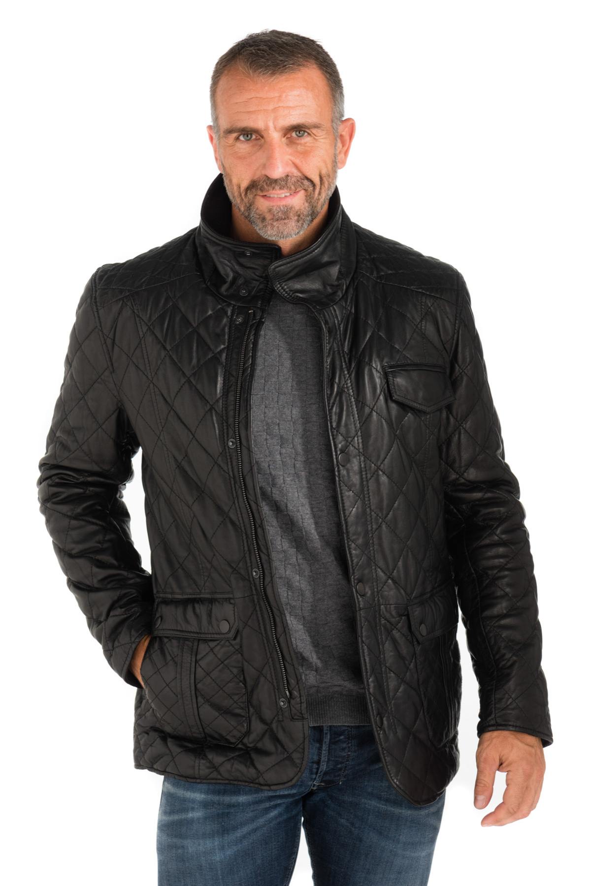 Men's black quilted jacket - Image n°5