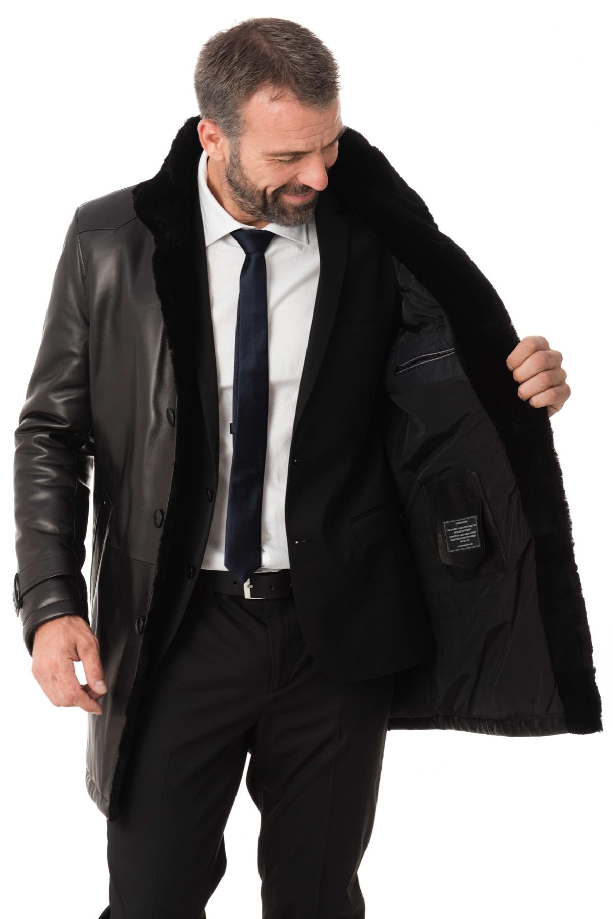 Black lambskin coat - Image n°4