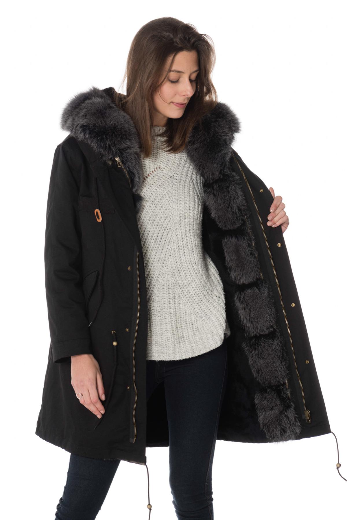 Women's parka with rabbit and fox fur - Image n°5