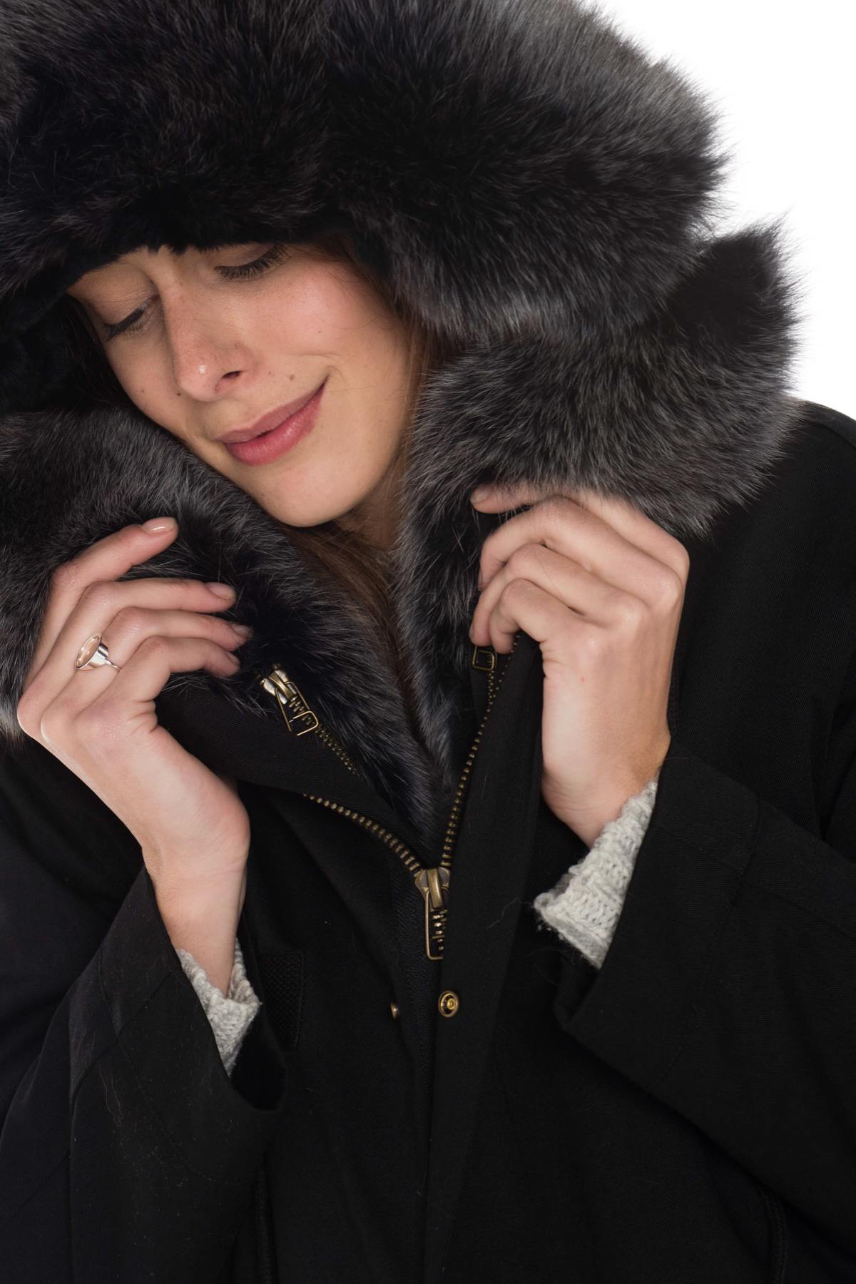 Women's parka with rabbit and fox fur - Image n°7