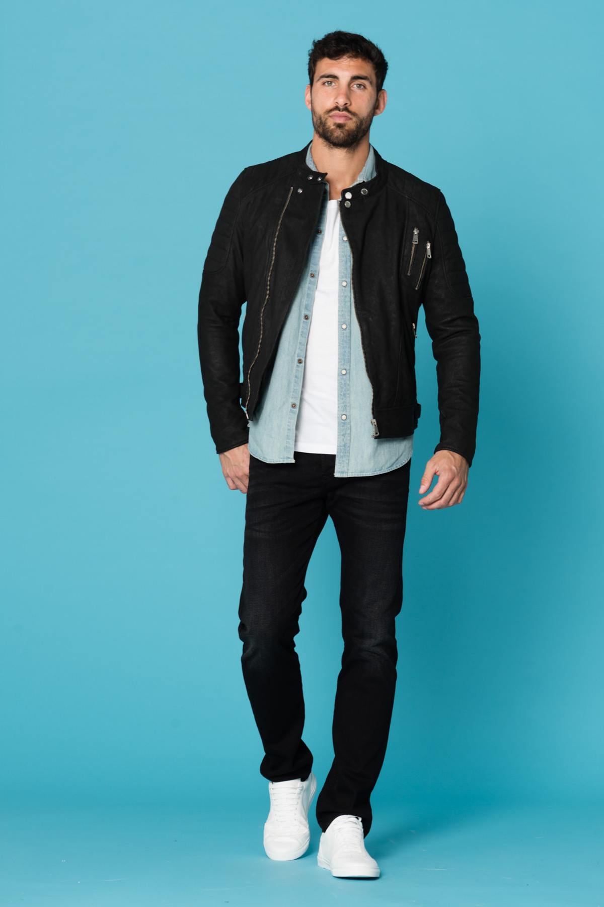 Cityzen men's suede look biker jacket - Image n°2