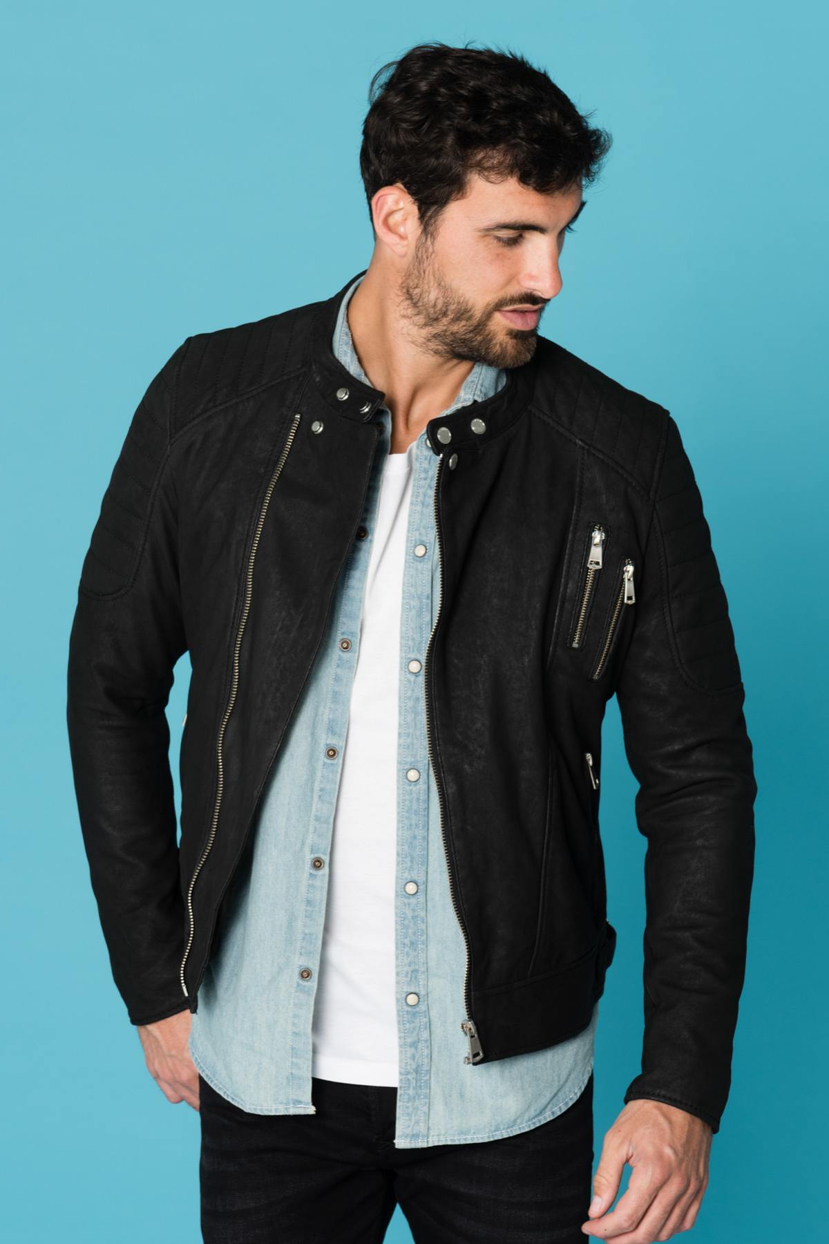 Cityzen men's suede look biker jacket - Image n°4