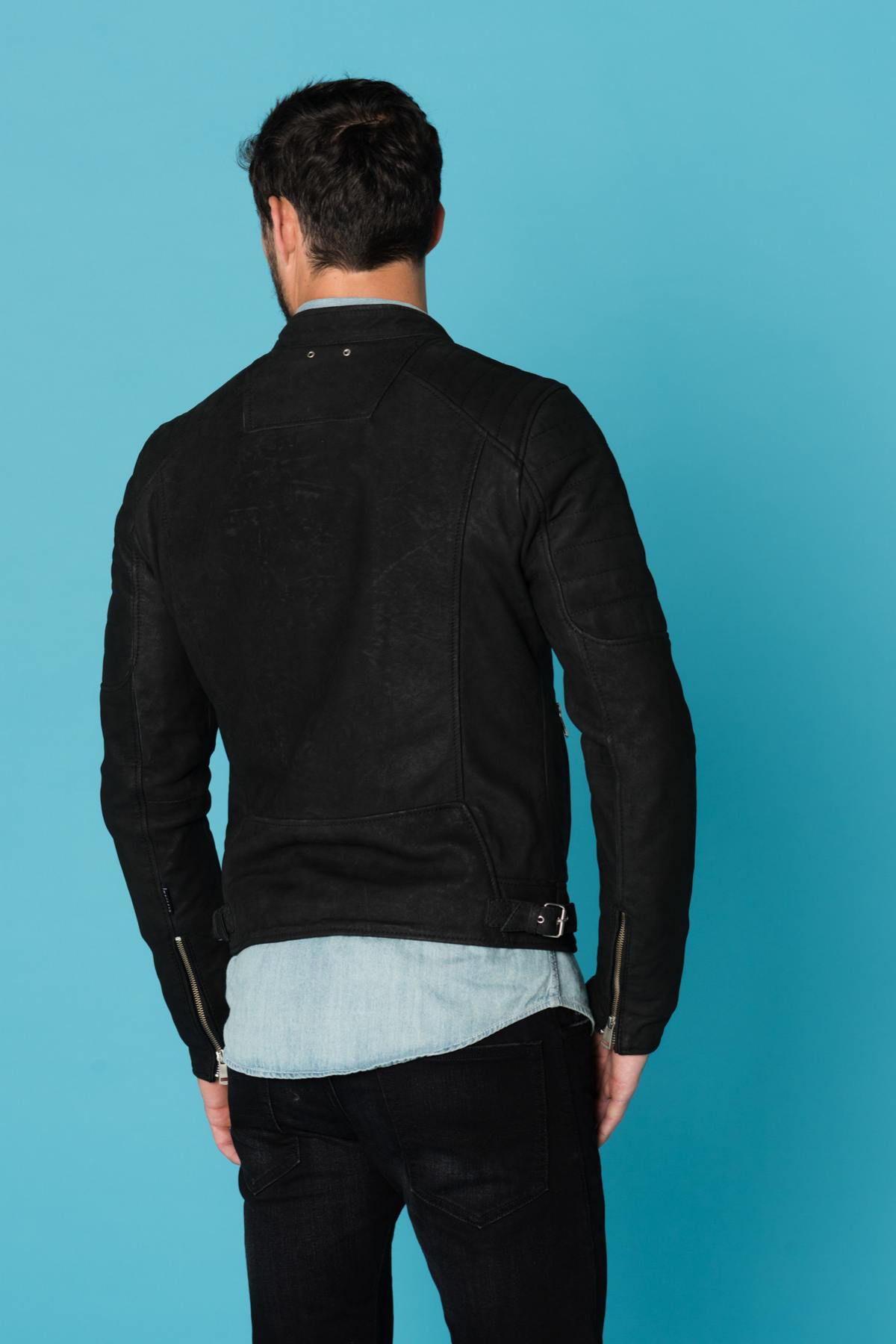 Cityzen men's suede look biker jacket - Image n°6