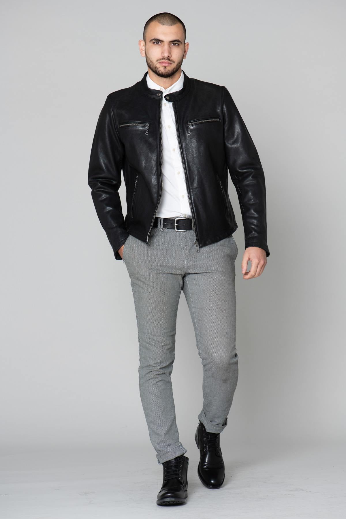 Daytona men's cowhide leather jacket - Image n°3