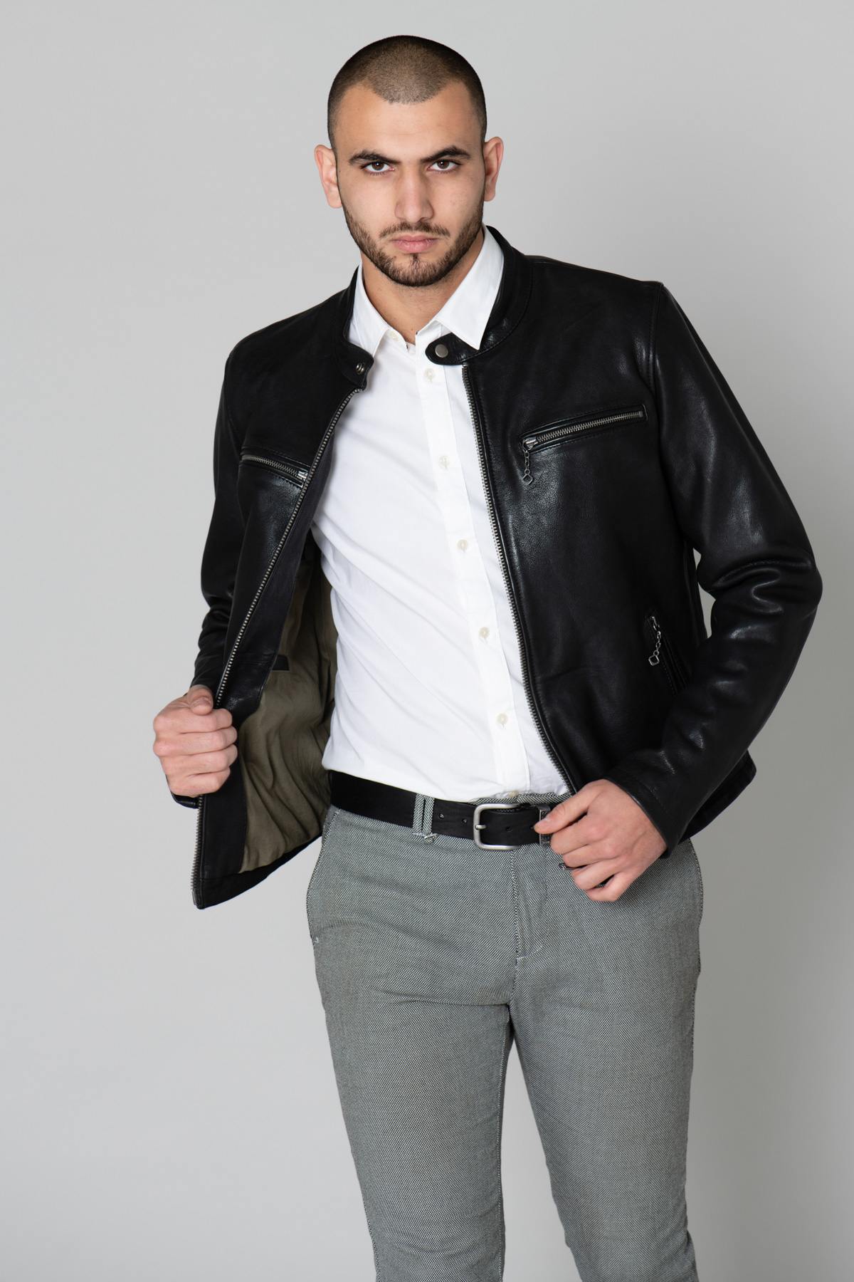 Daytona men's cowhide leather jacket - Image n°1