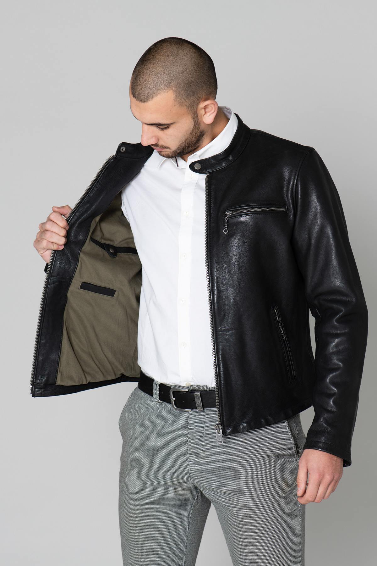 Daytona men's cowhide leather jacket - Image n°6