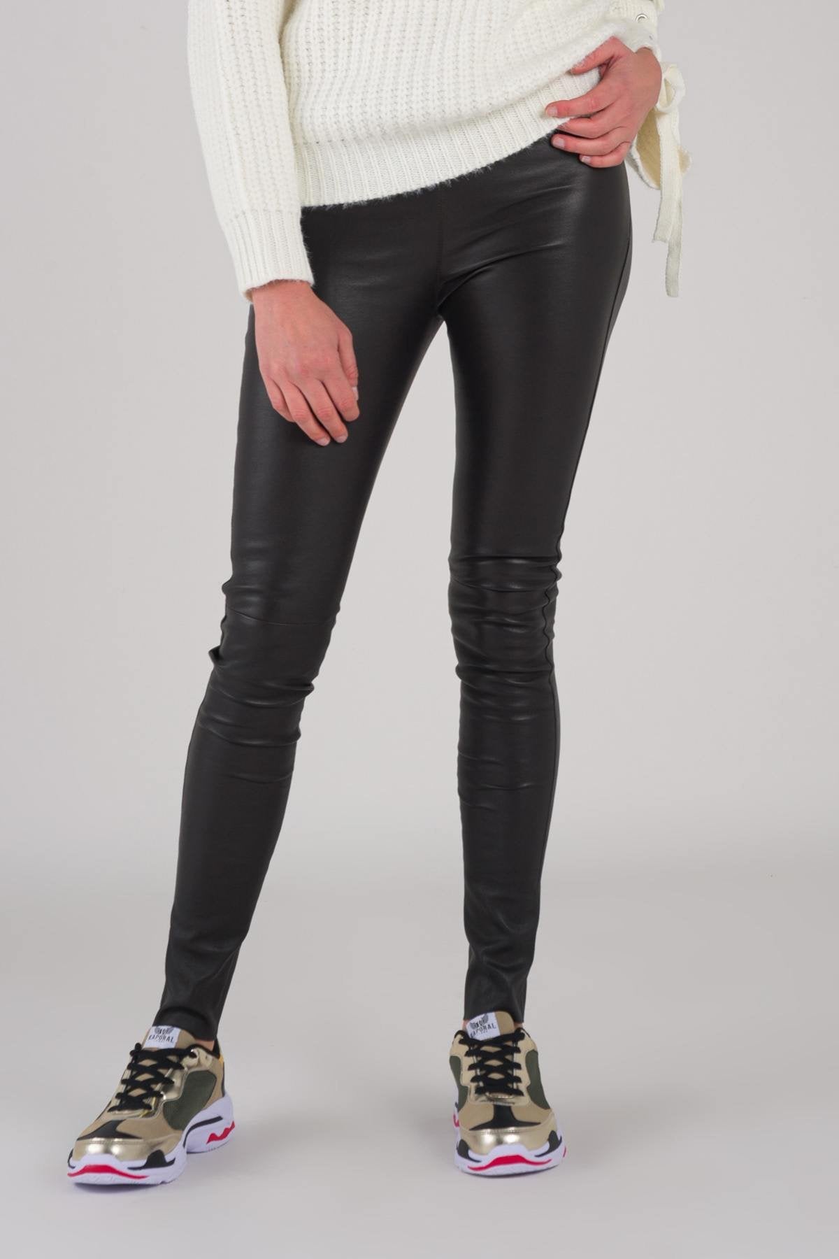 Oakwood leggings in brown sheepskin leather - Image n°3