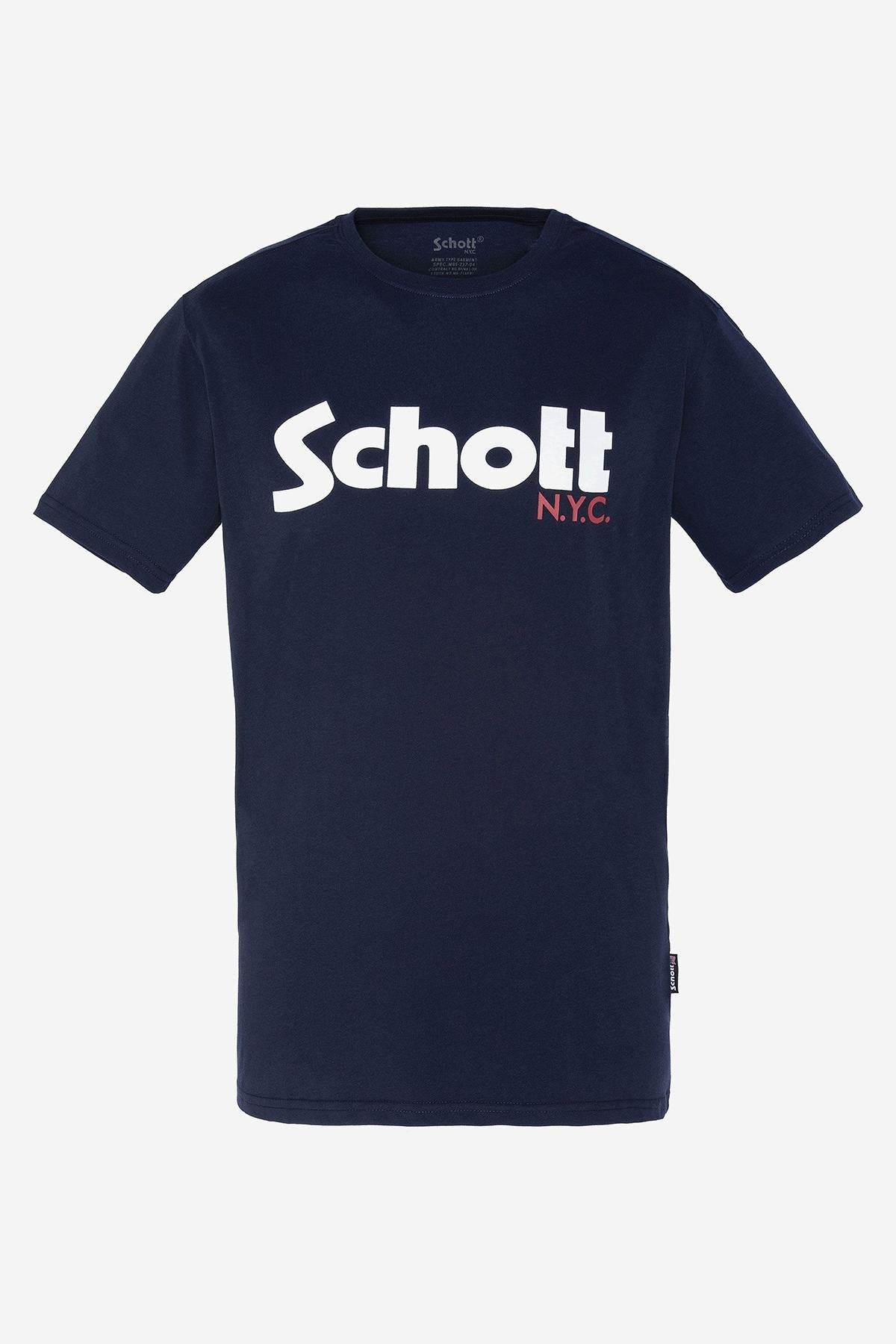 Navy blue round-neck t-shirt - Image n°1