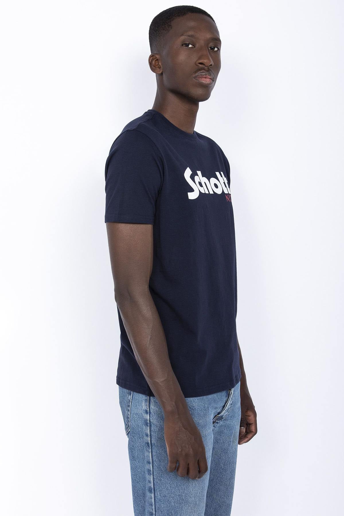 Navy blue round-neck t-shirt - Image n°2