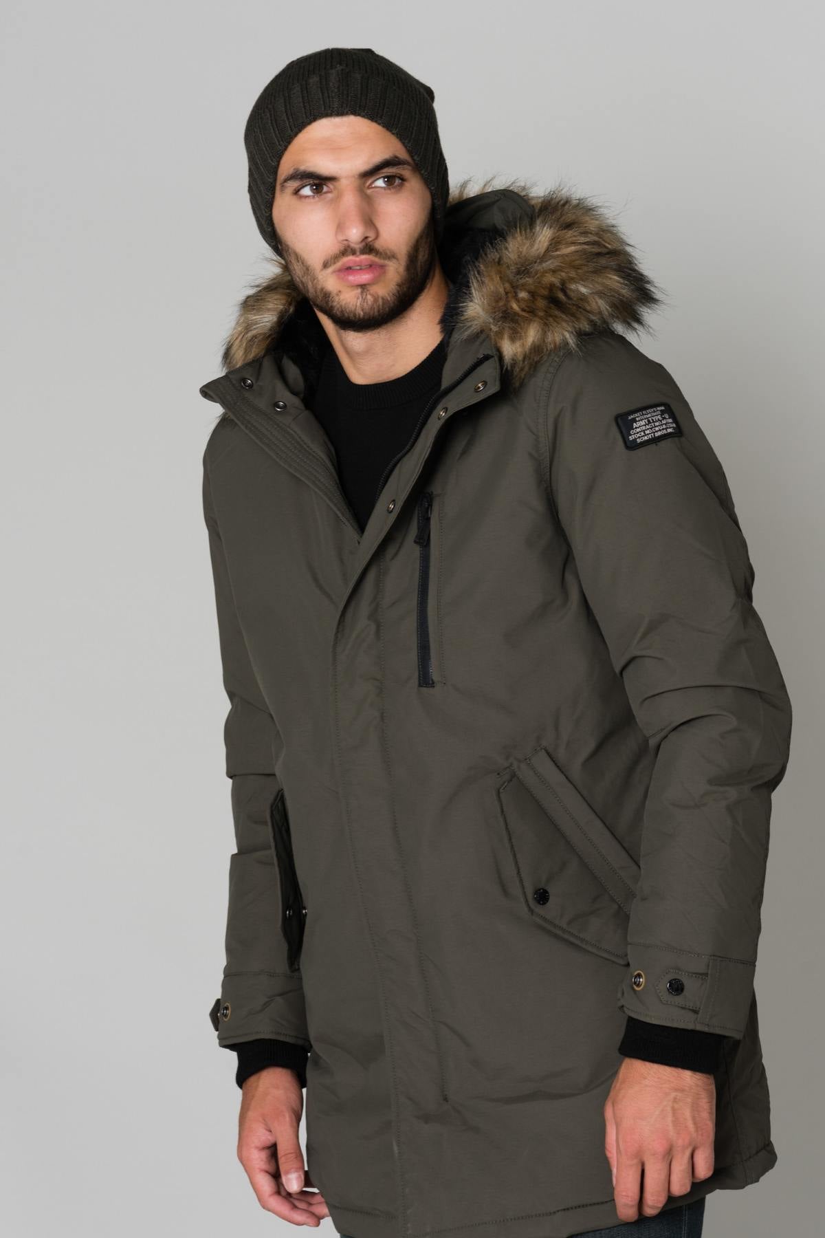 Khaki nylon parka - Image n°1