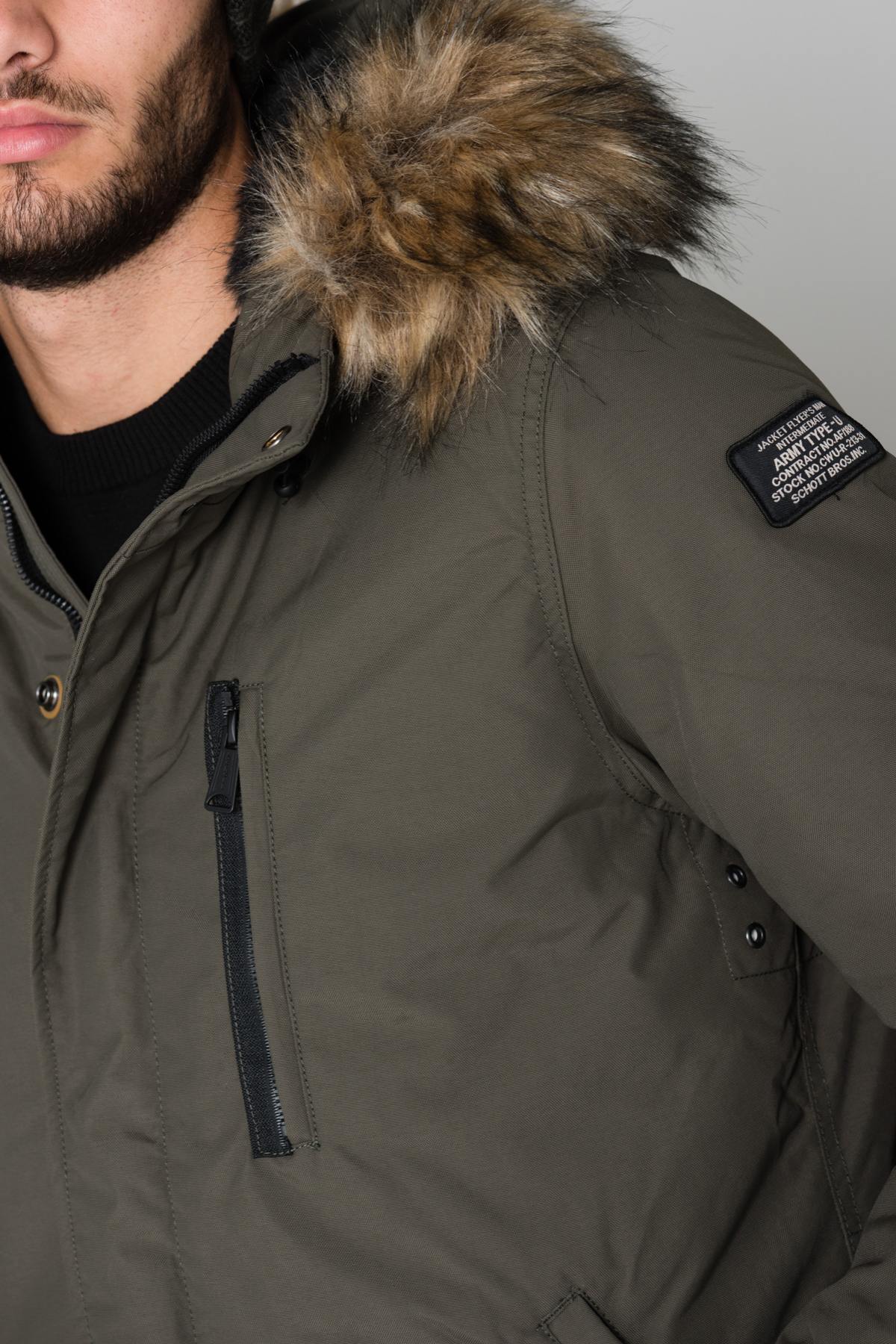 Khaki nylon parka - Image n°7