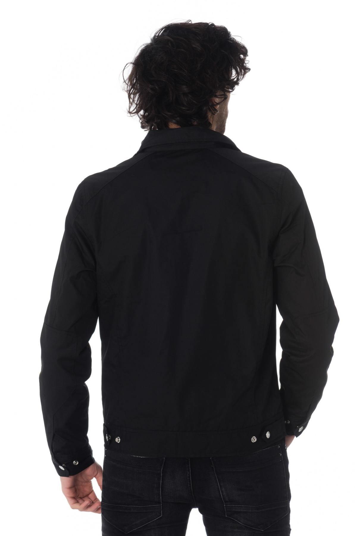 Black windbreaker jacket with shirt collar - Image n°5