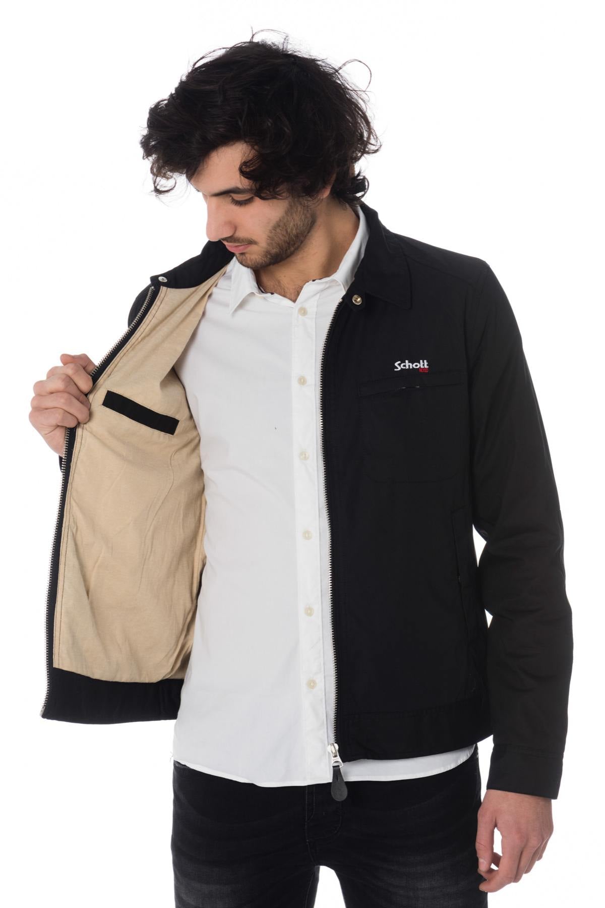 Black windbreaker jacket with shirt collar - Image n°6