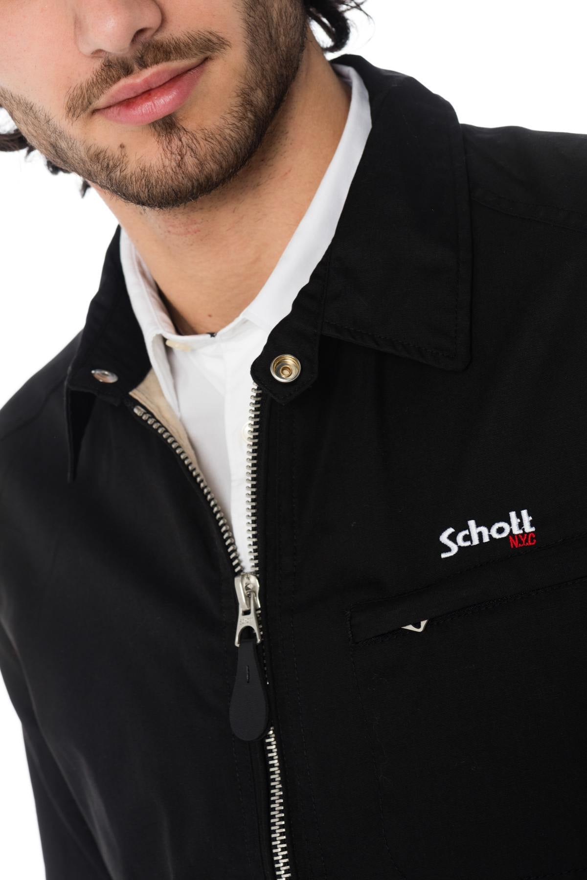 Black windbreaker jacket with shirt collar - Image n°7