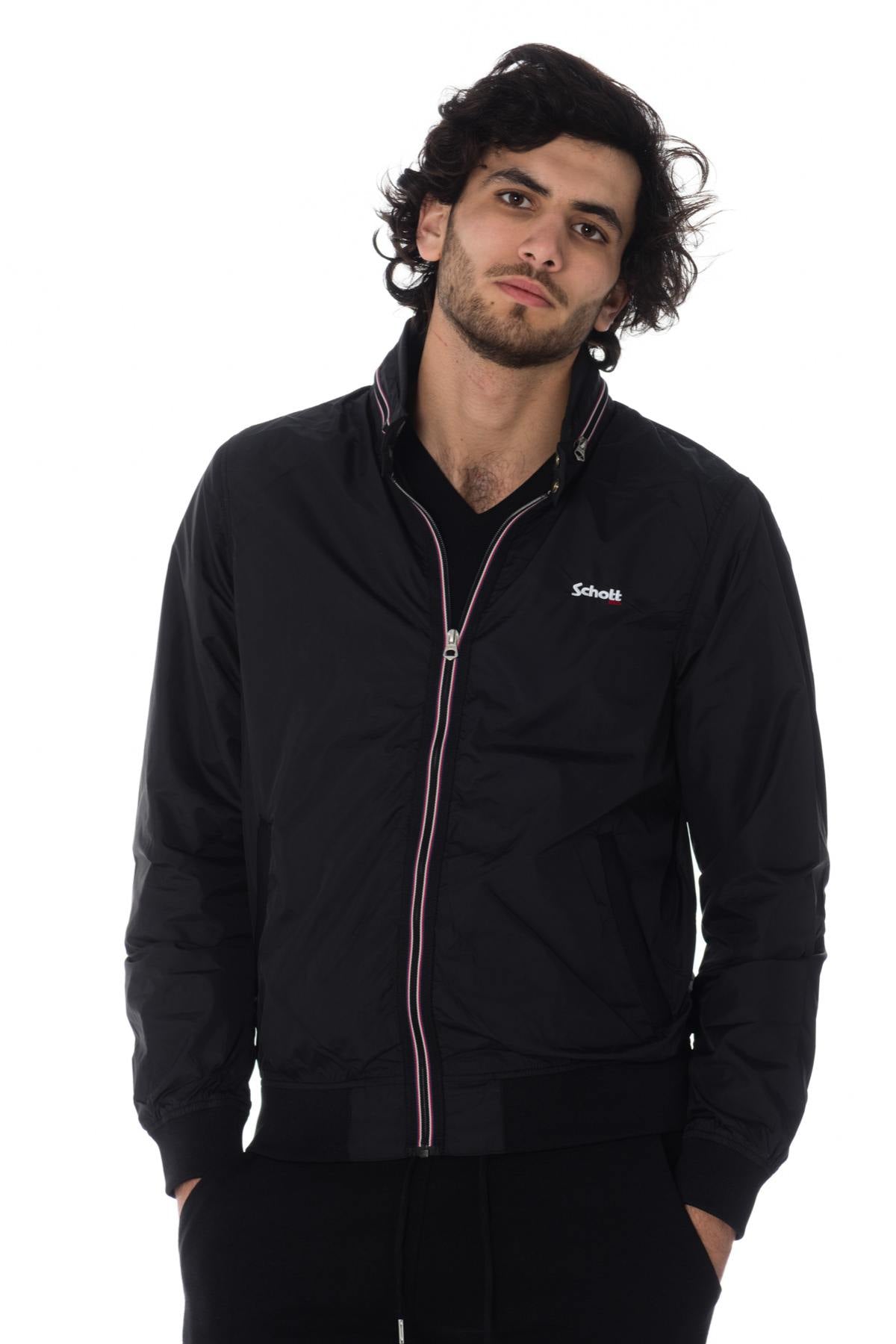 Men's black windbreaker jacket - Image n°1