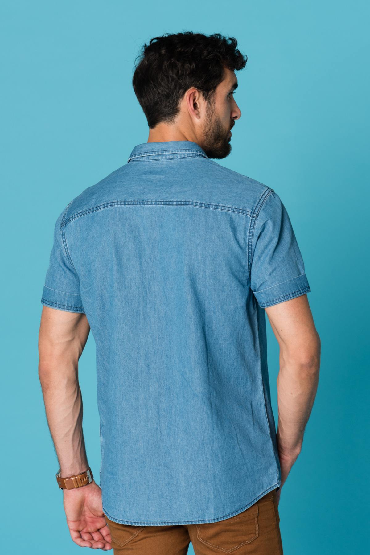 men's denim shirt padox blue den - Image n°4