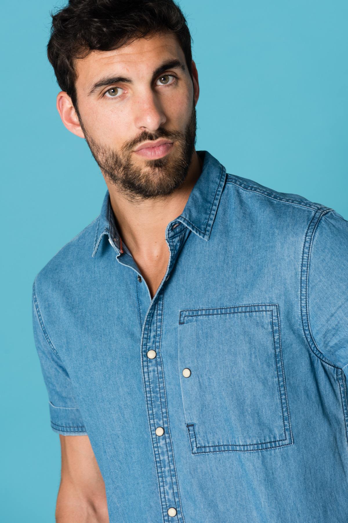 men's denim shirt padox blue den - Image n°3