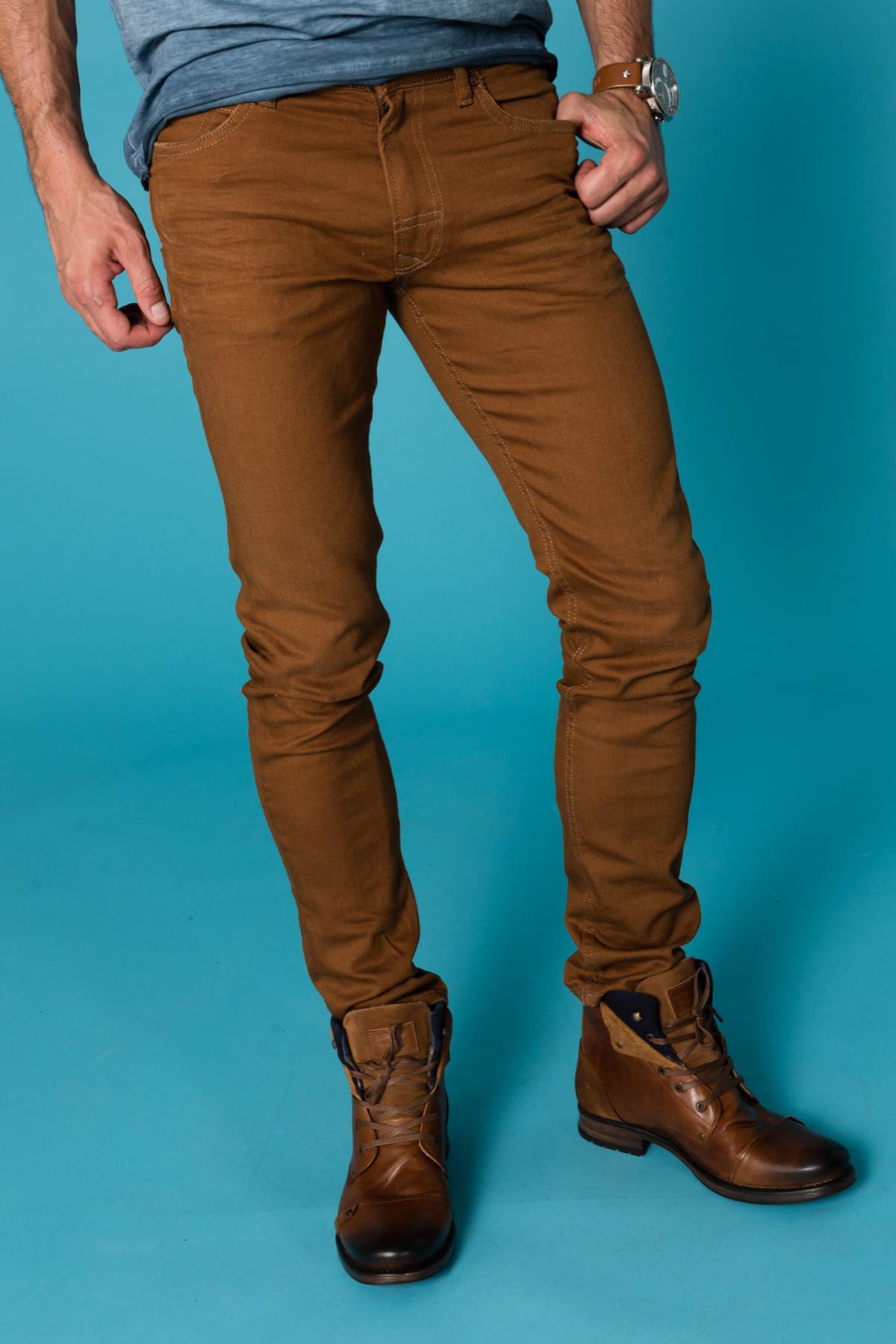 Kaporal men's ocher jeans - Image n°1