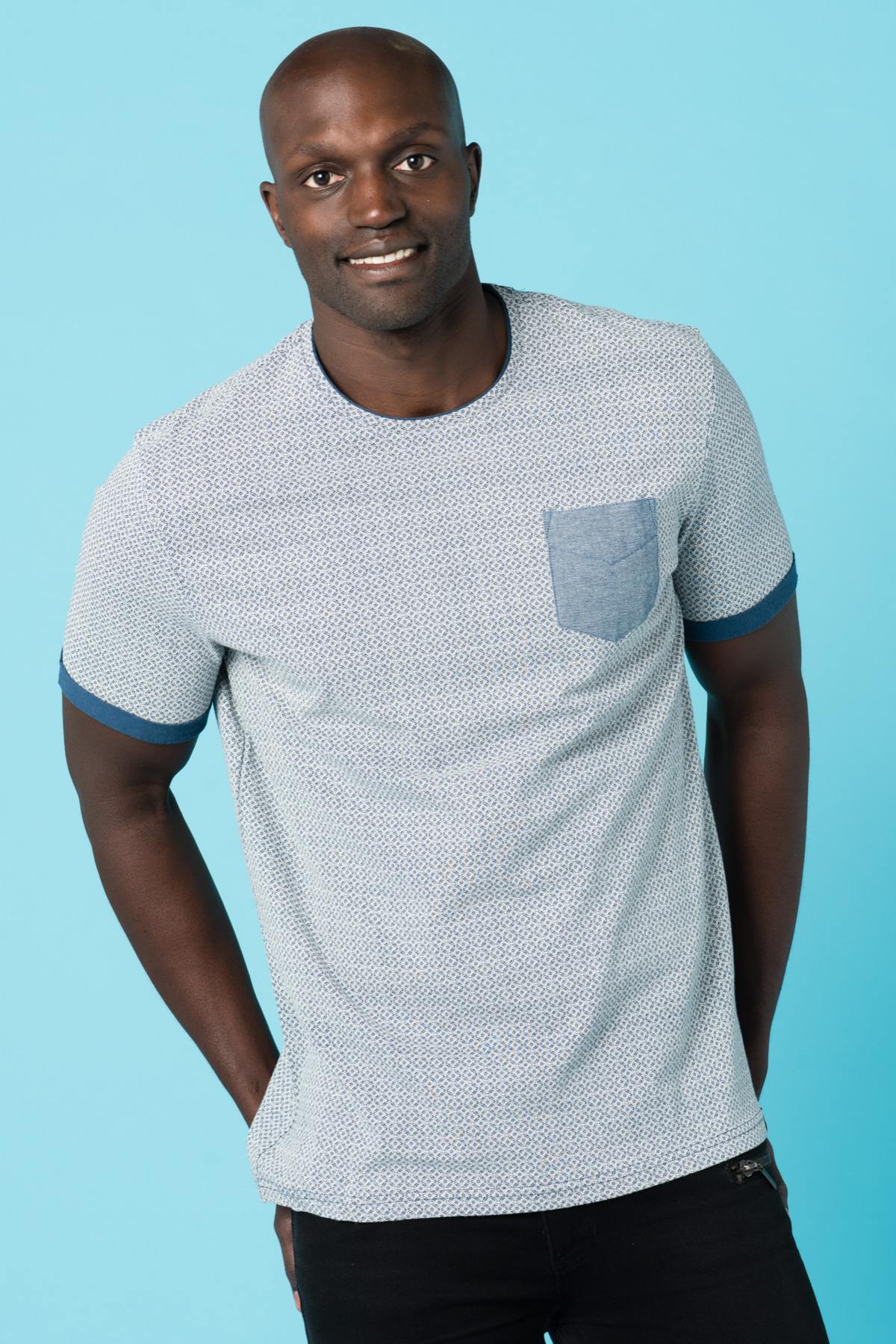 Patterned t-shirt with pocket - Image n°3