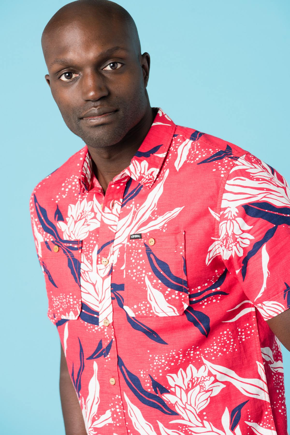 Red Hawaiian shirt for men - Image n°4