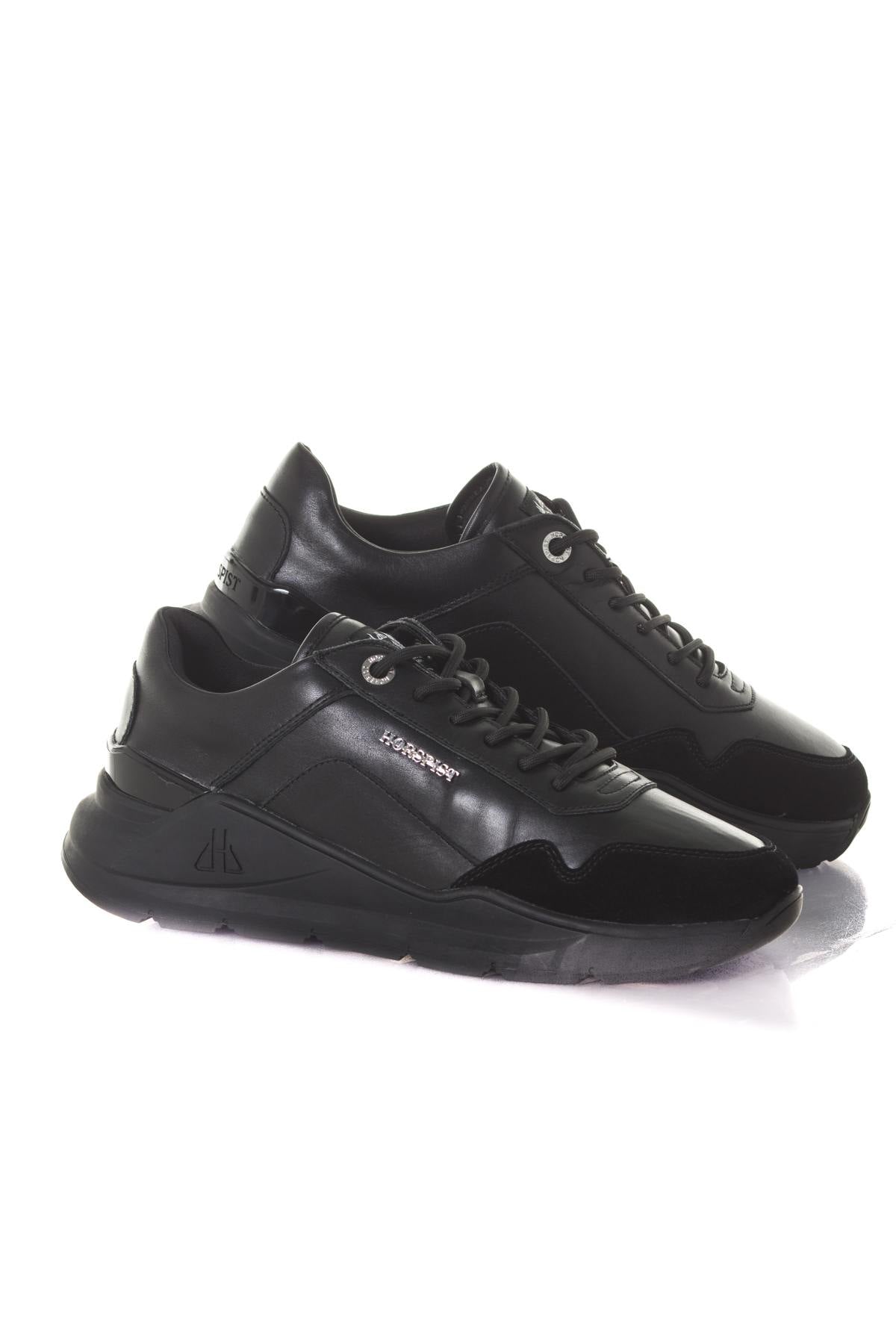 Black leather sneakers - Image n°8