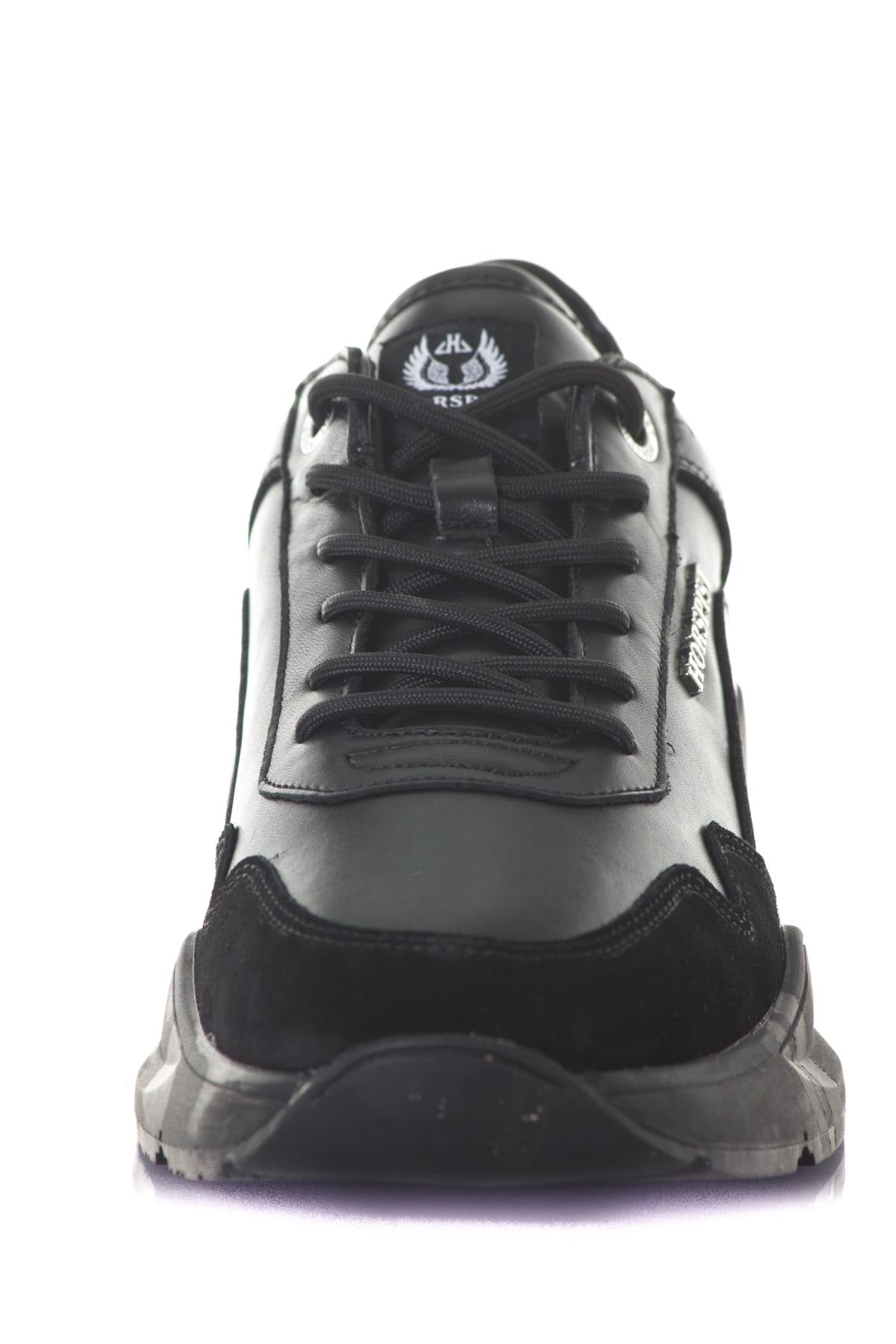 Black leather sneakers - Image n°12