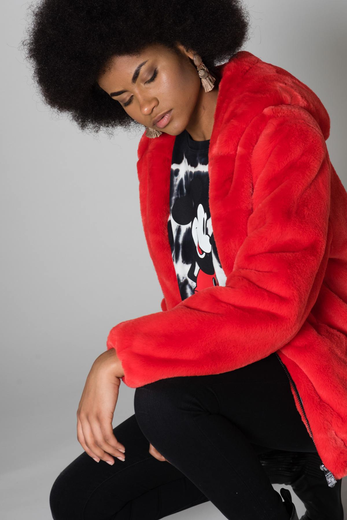 Fire red faux fur - Image n°5