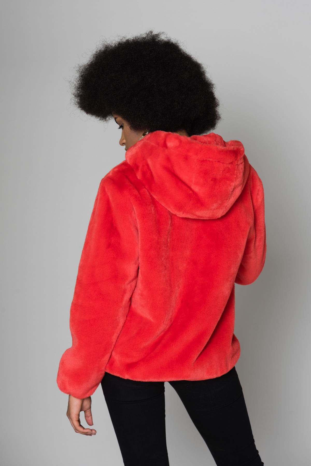 Fire red faux fur - Image n°4