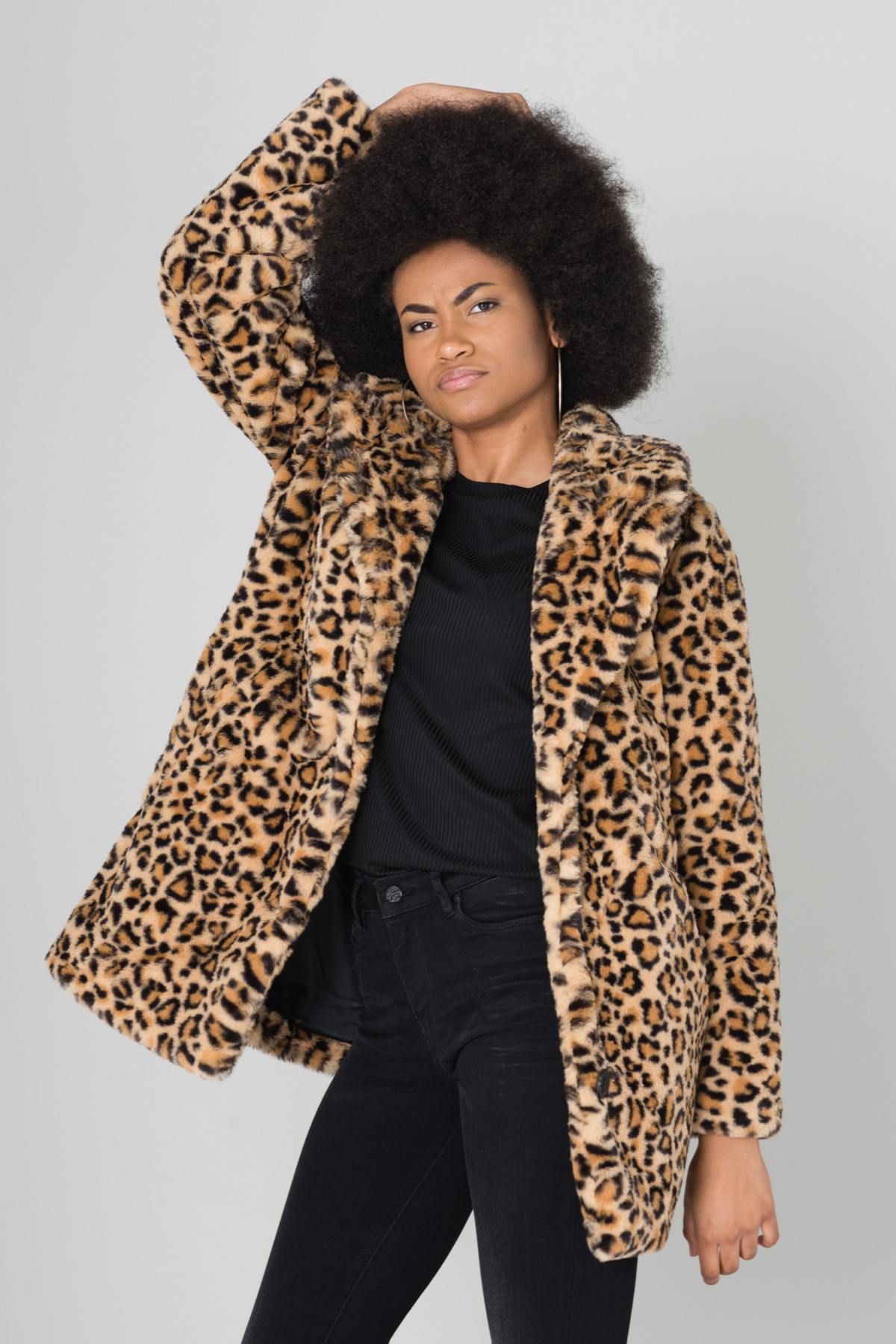 Leopard faux fur jacket - Image n°1