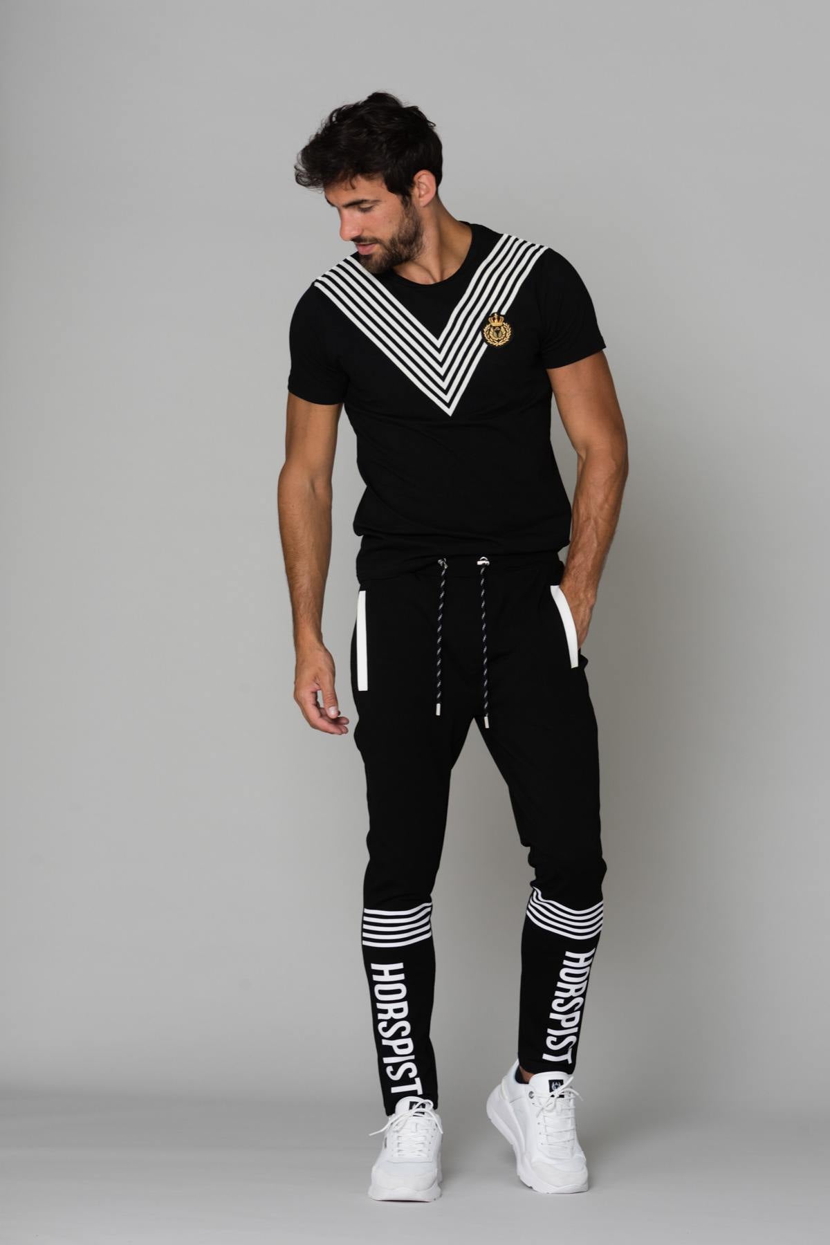 Black elastic waist tracksuit - Image n°3