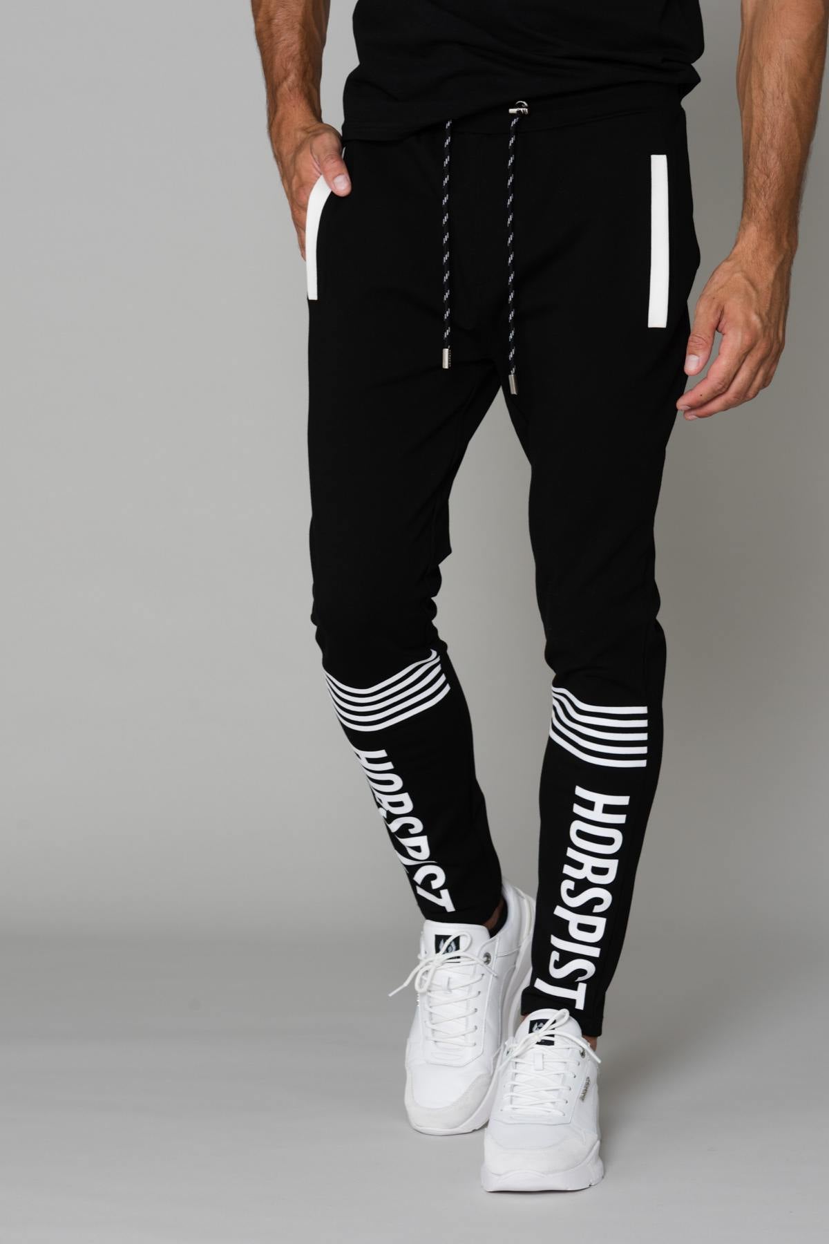 Black elastic waist tracksuit - Image n°1