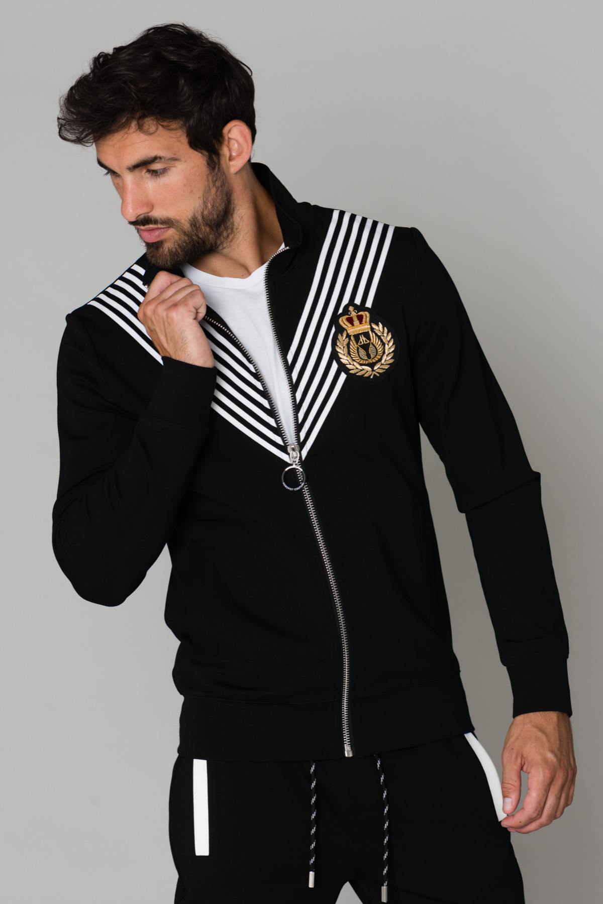 Black zipped track jacket - Image n°1