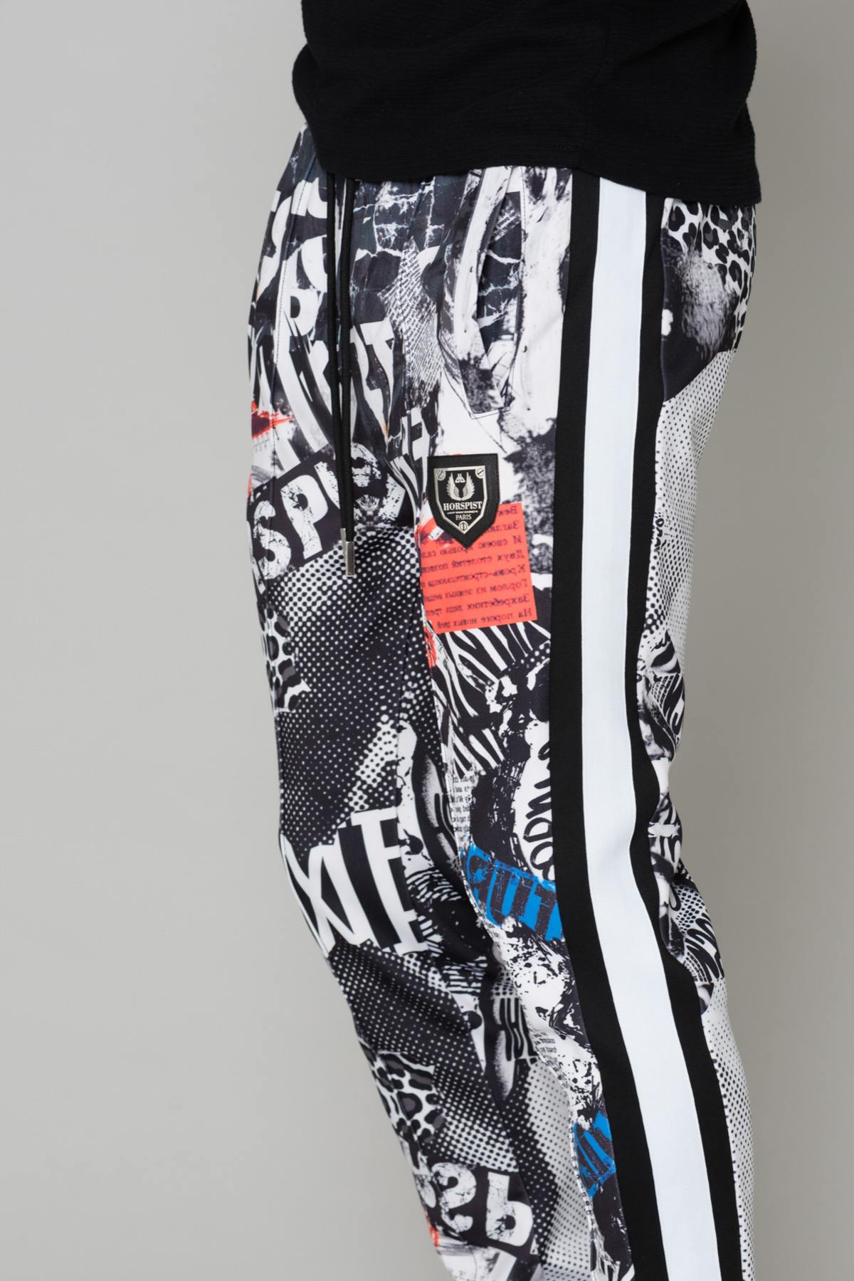 Black and white printed jogging pants - Image n°5