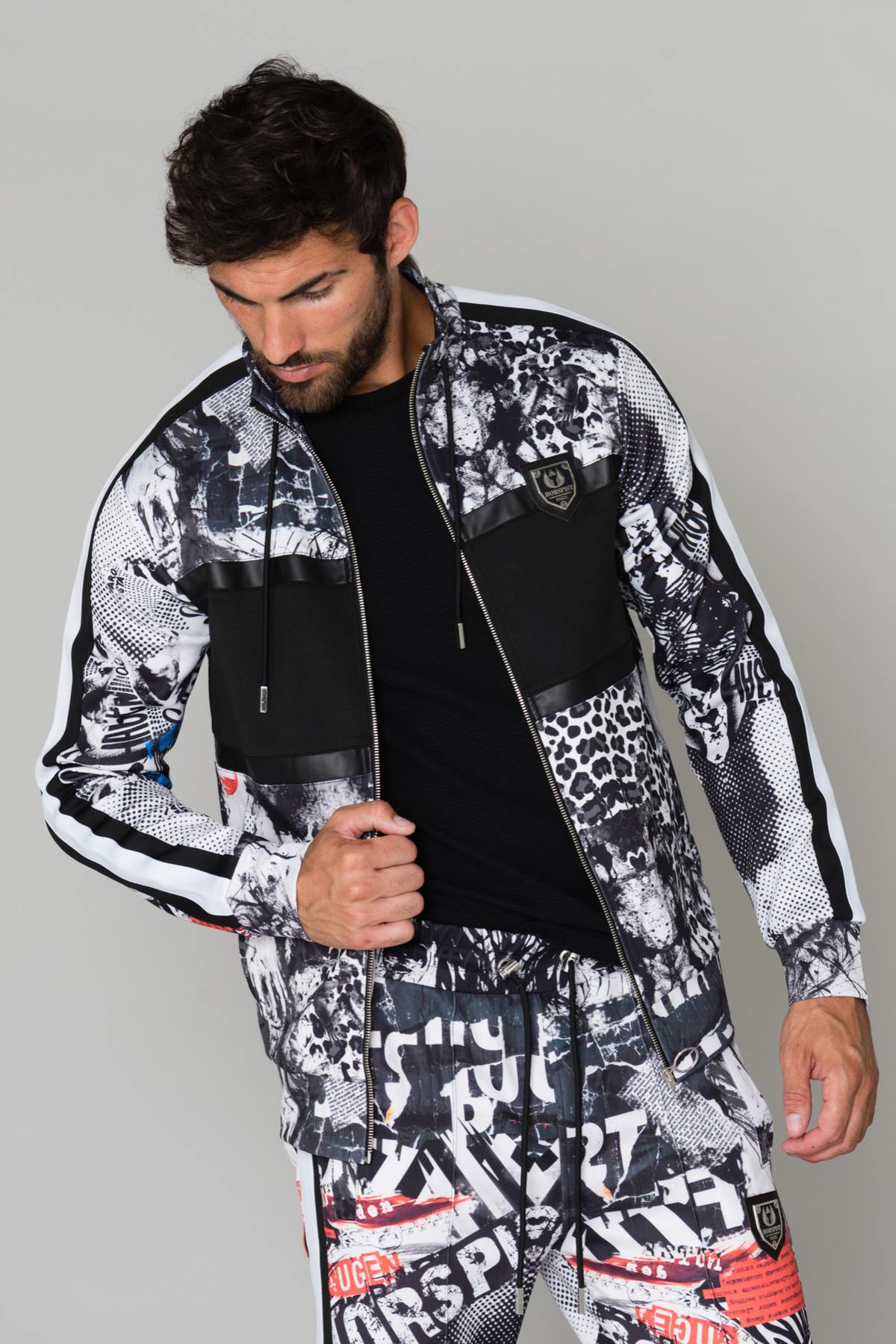 Black and white track jacket - Image n°5