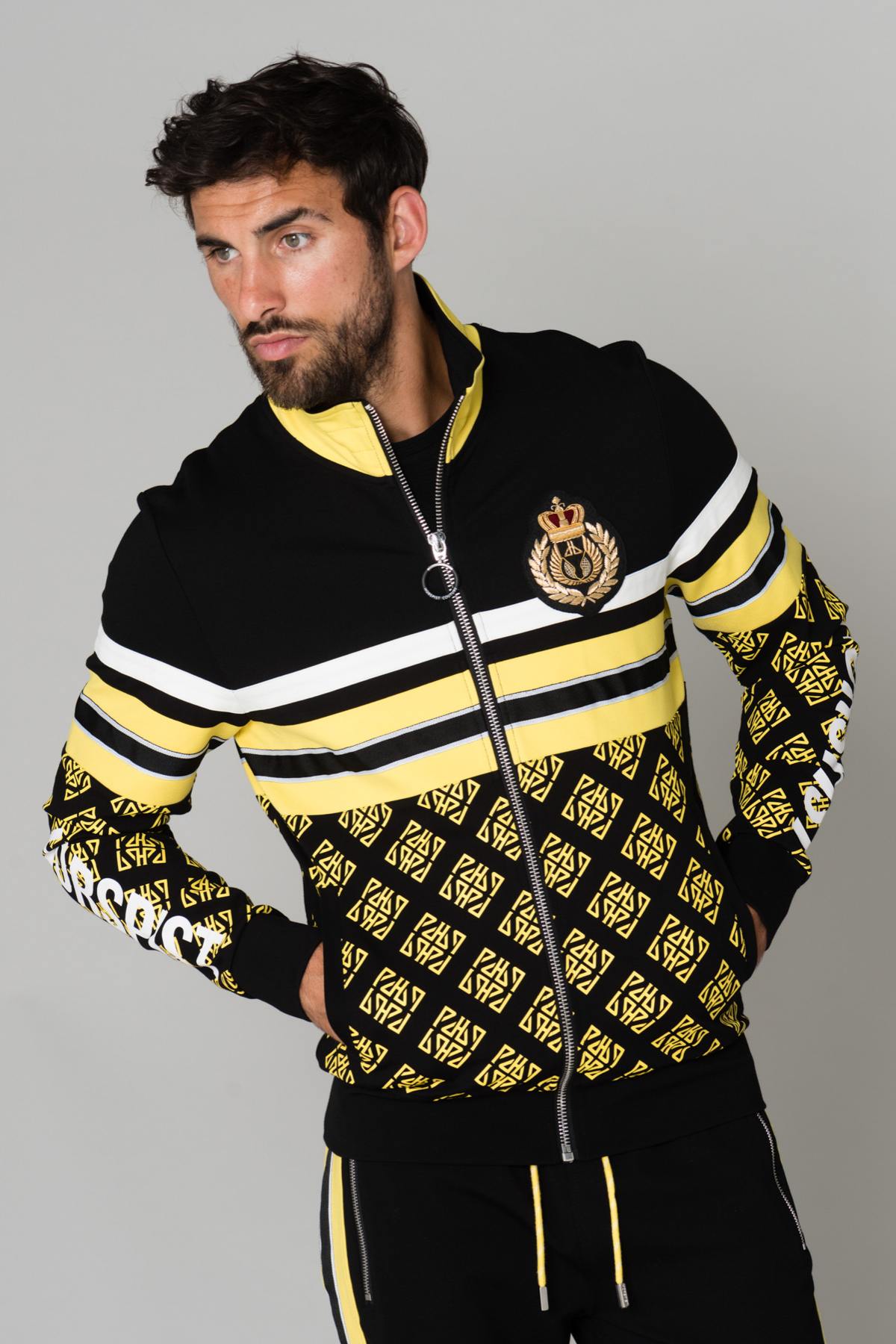 Black and yellow track jacket - Image n°1