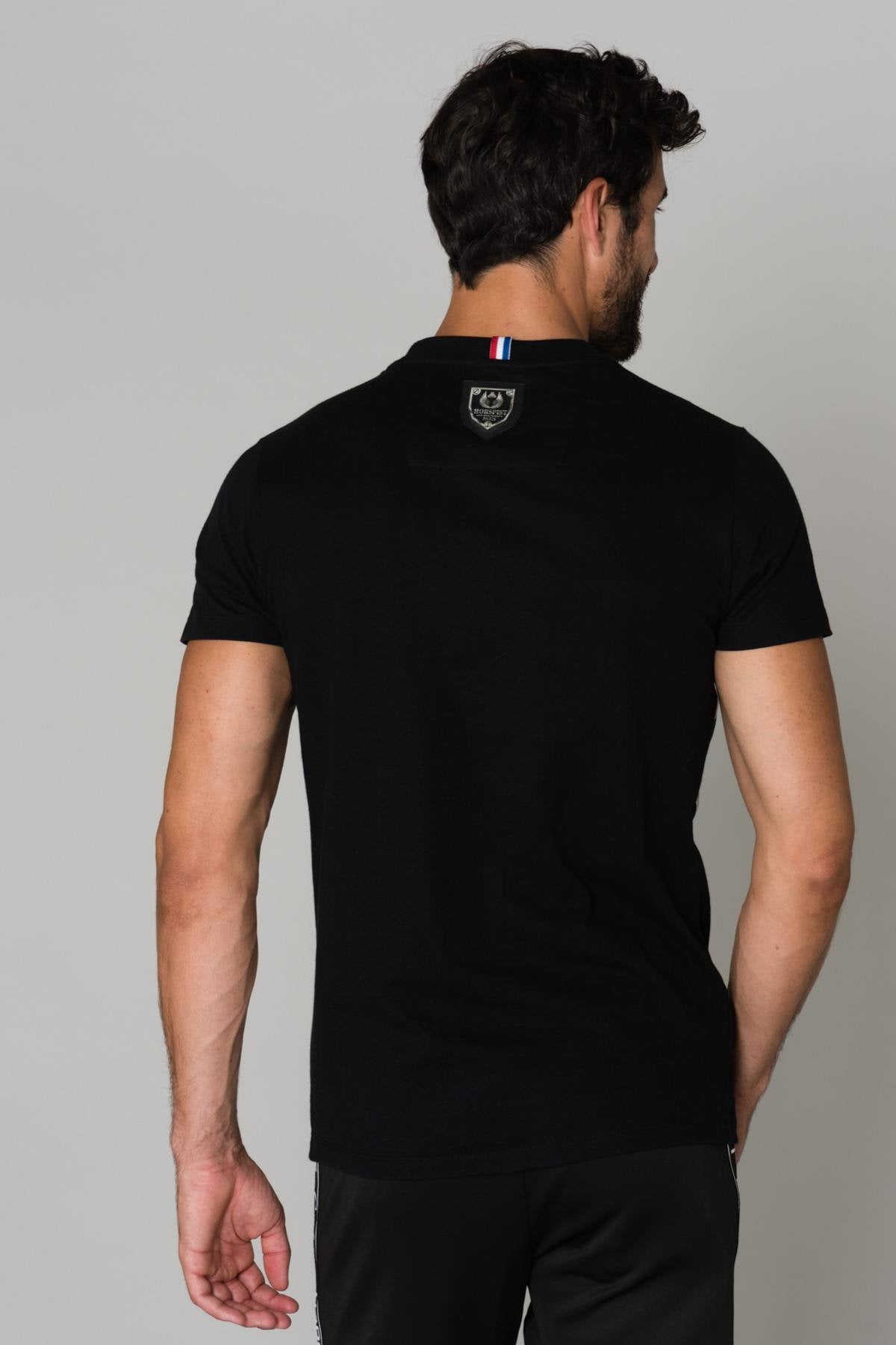 Black t-shirt with rhinestones - Image n°3