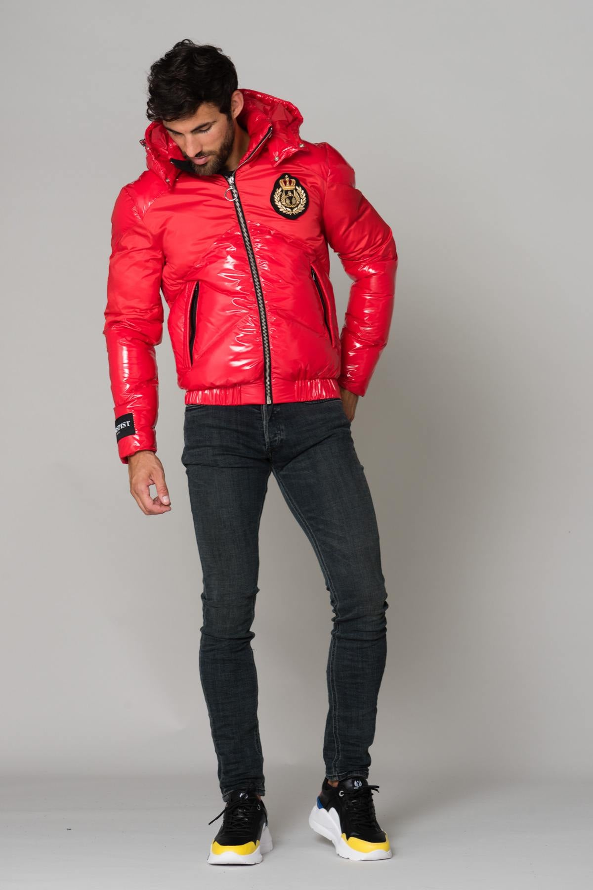 Red quilted jacket - Image n°3