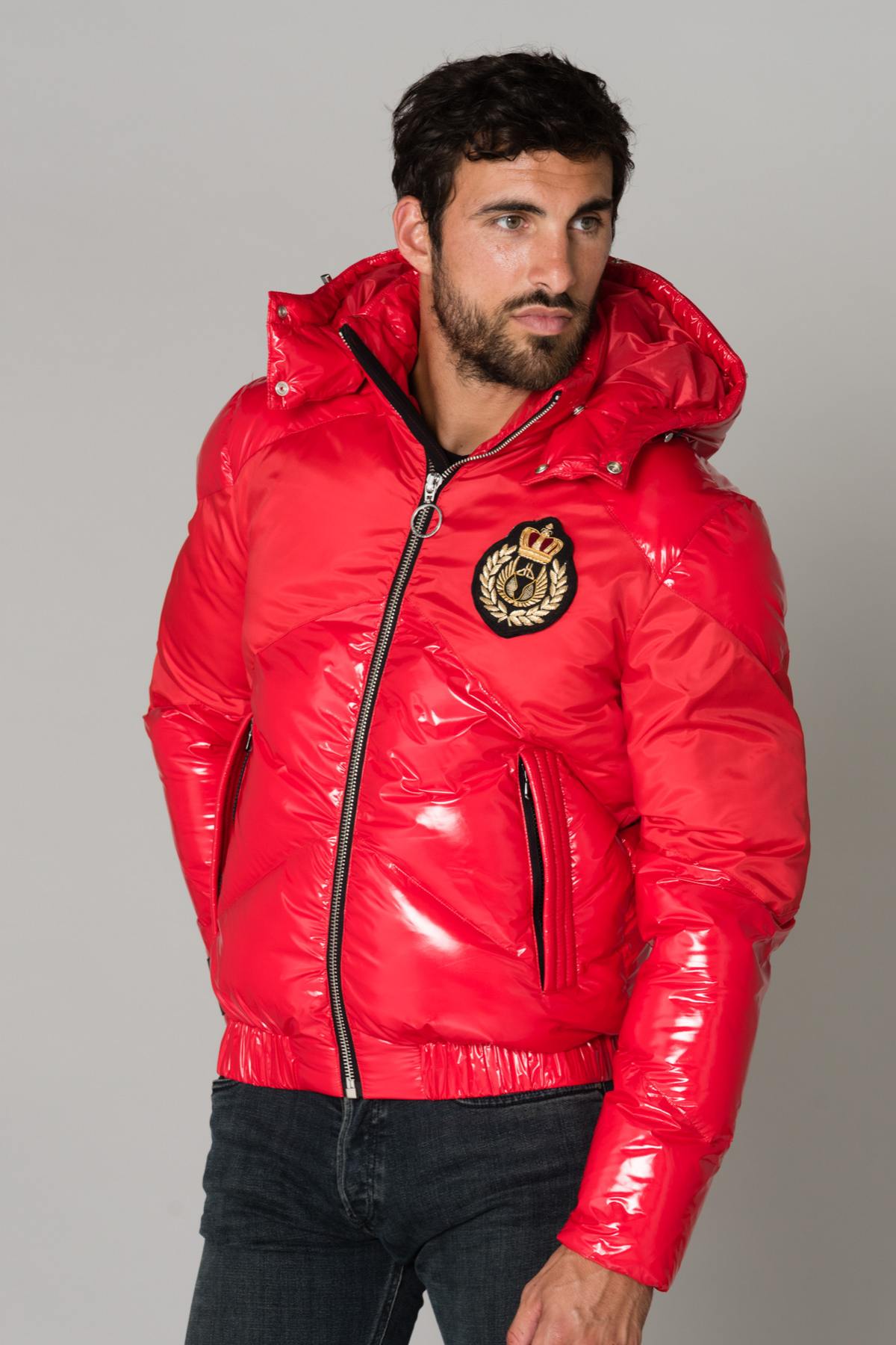 Red quilted jacket - Image n°4