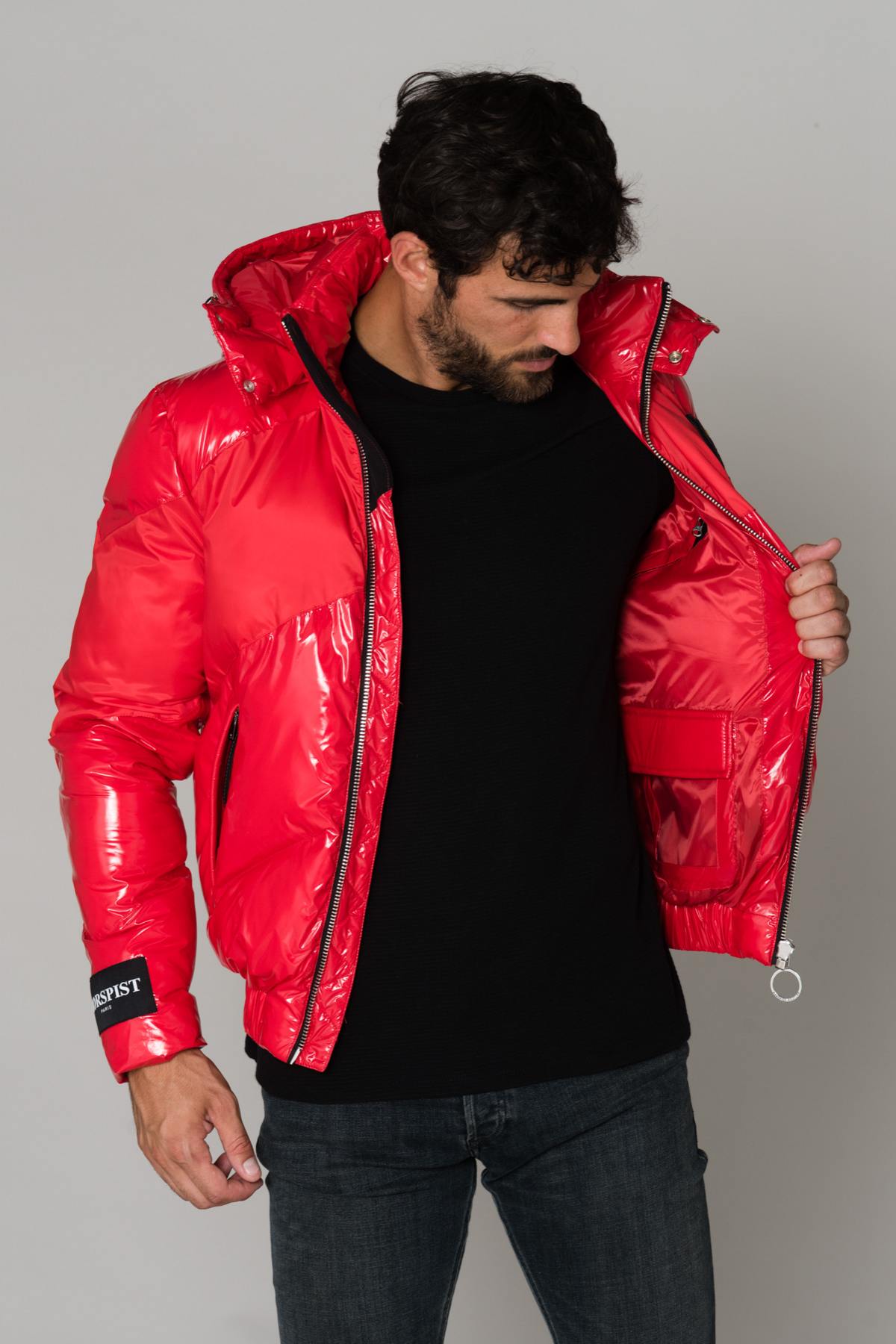 Red quilted jacket - Image n°6