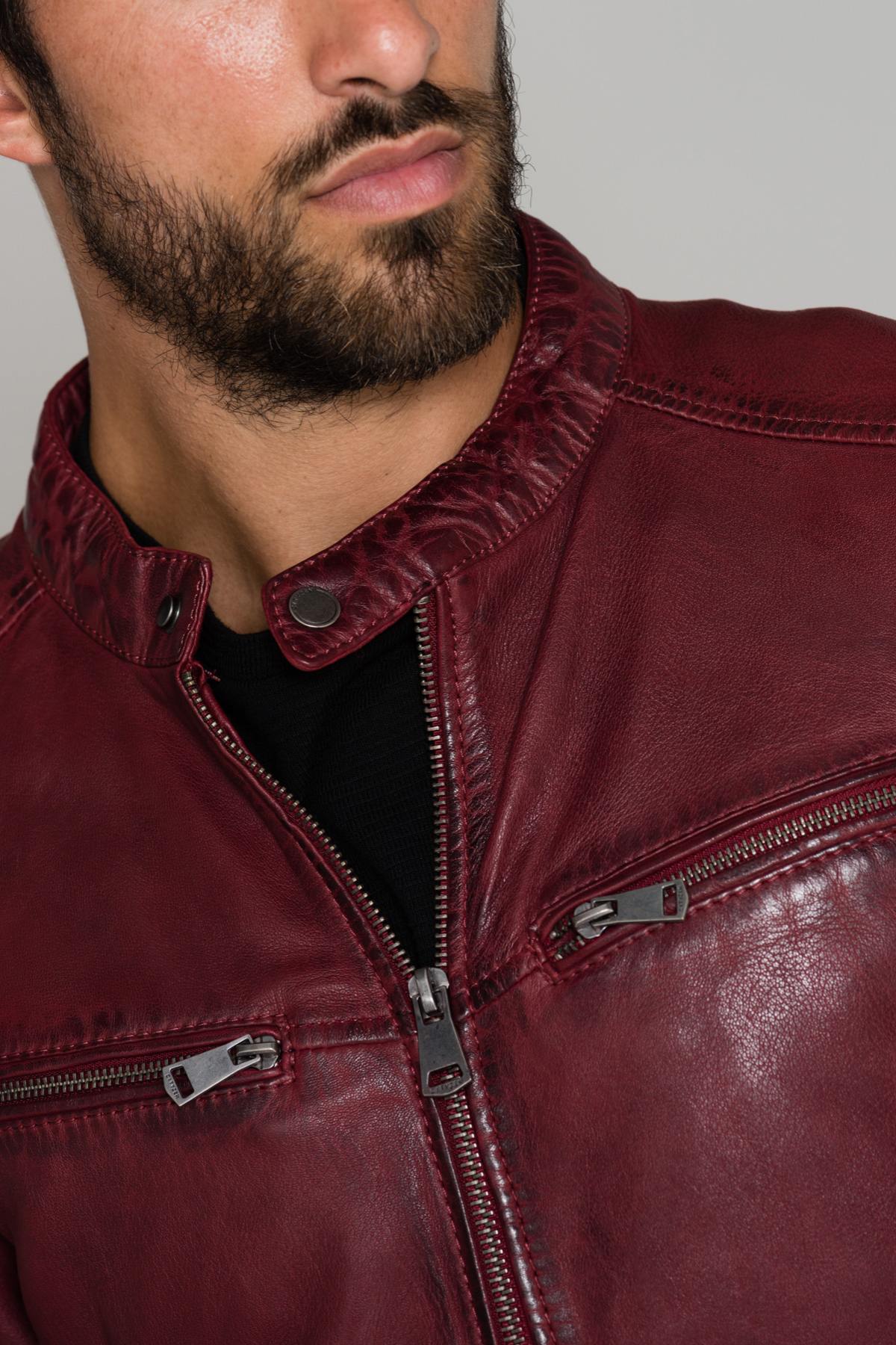 Burgundy vegetable tanned jacket - Image n°5