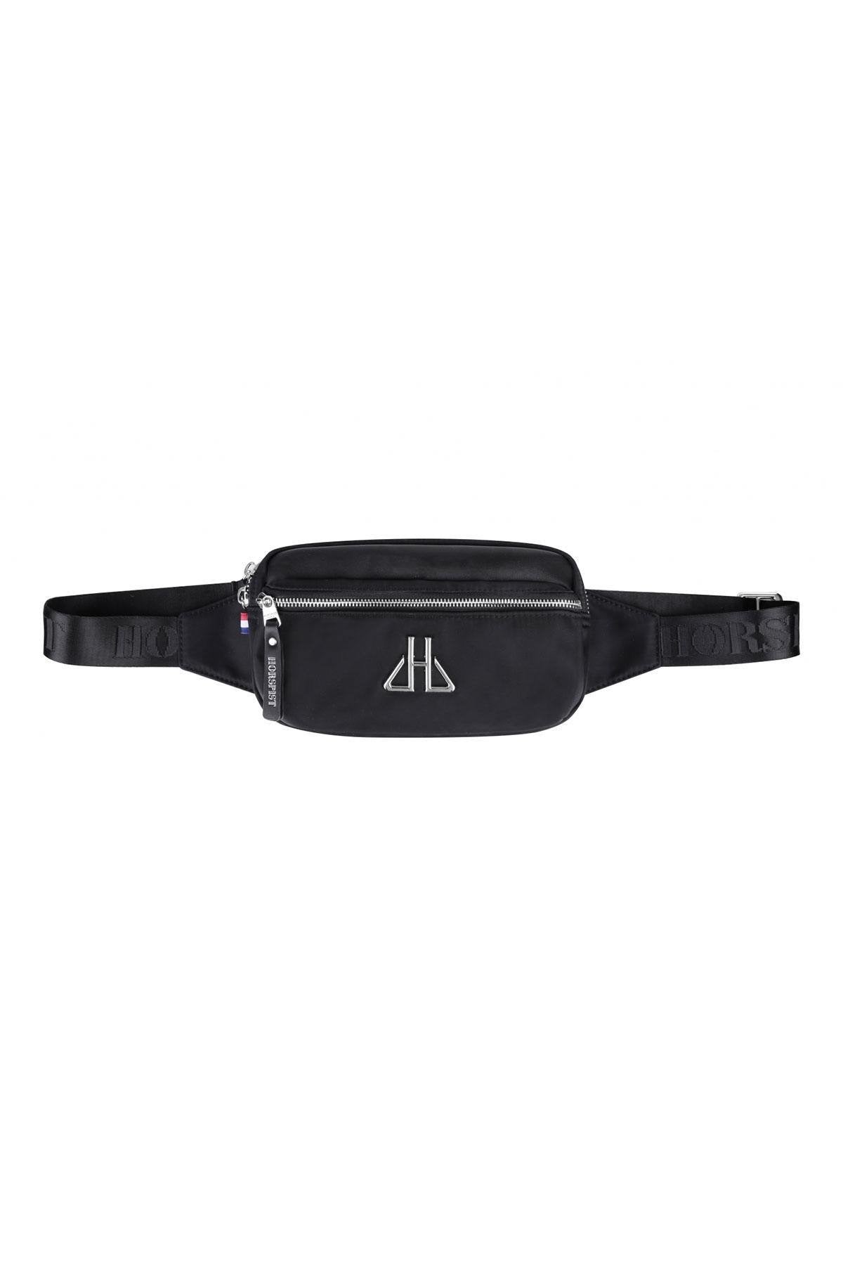 Black nylon and vegetable leather fanny pack - Image n°2