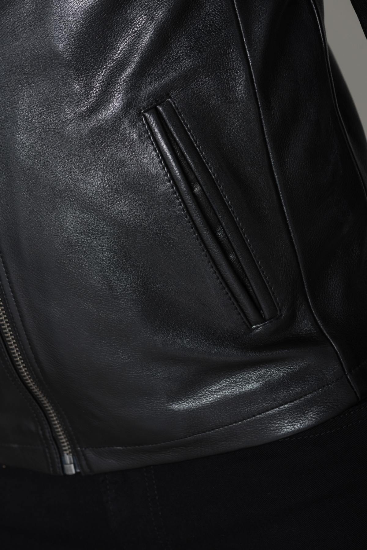 Warm cowhide leather jacket - Image n°7