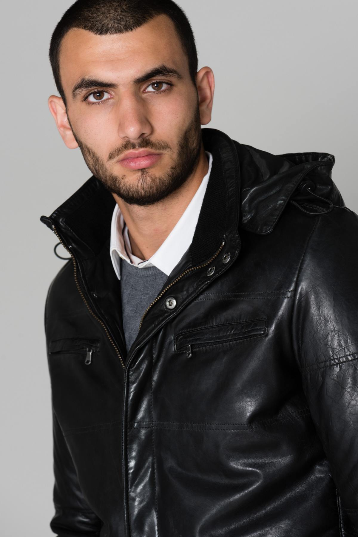 Black lamb leather jacket - Image n°4