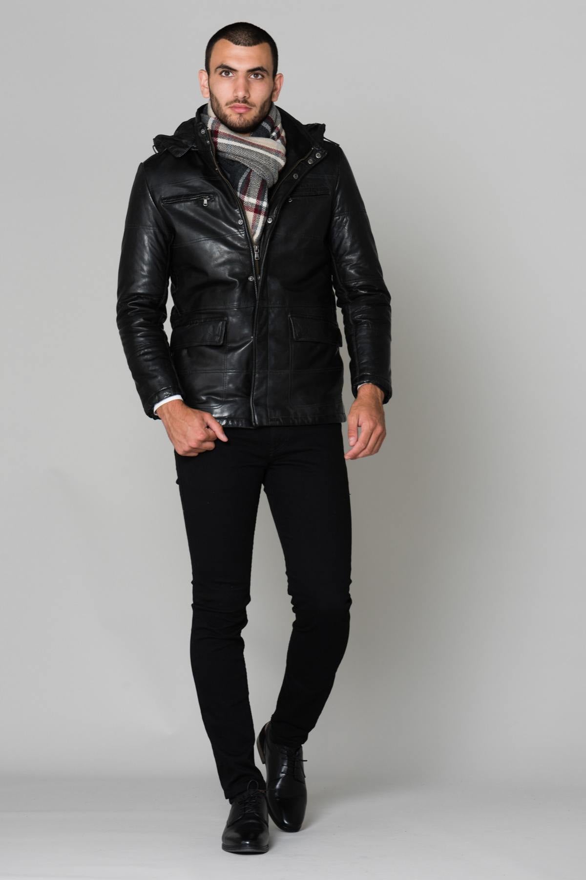 Black lamb leather jacket - Image n°2